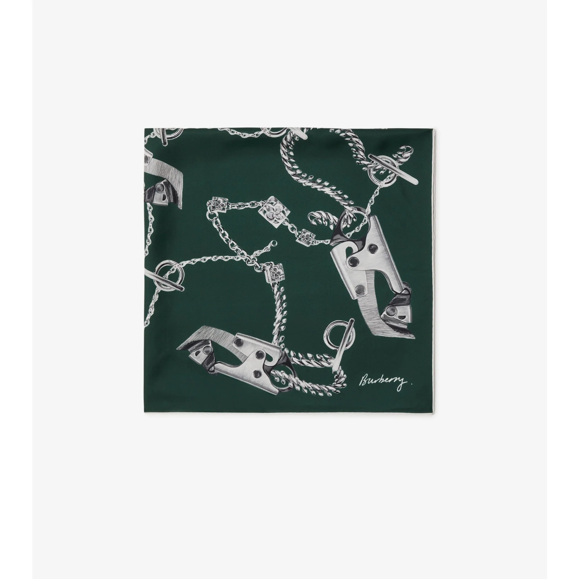 Knight Hardware Silk Scarf - Forest Green - Image 7
