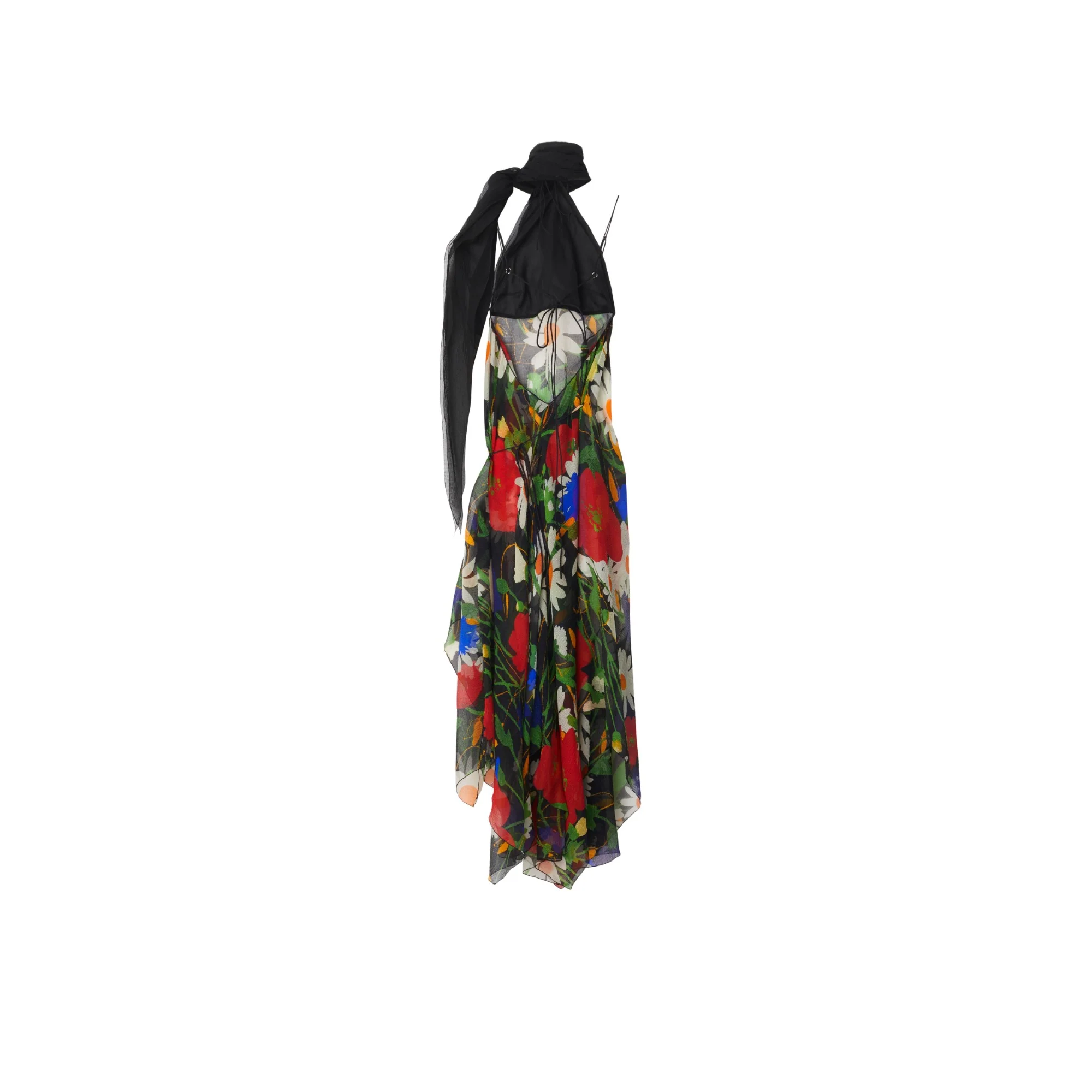Daisy Garden Silk Blend Dress - Black IP Pattern - Image 5