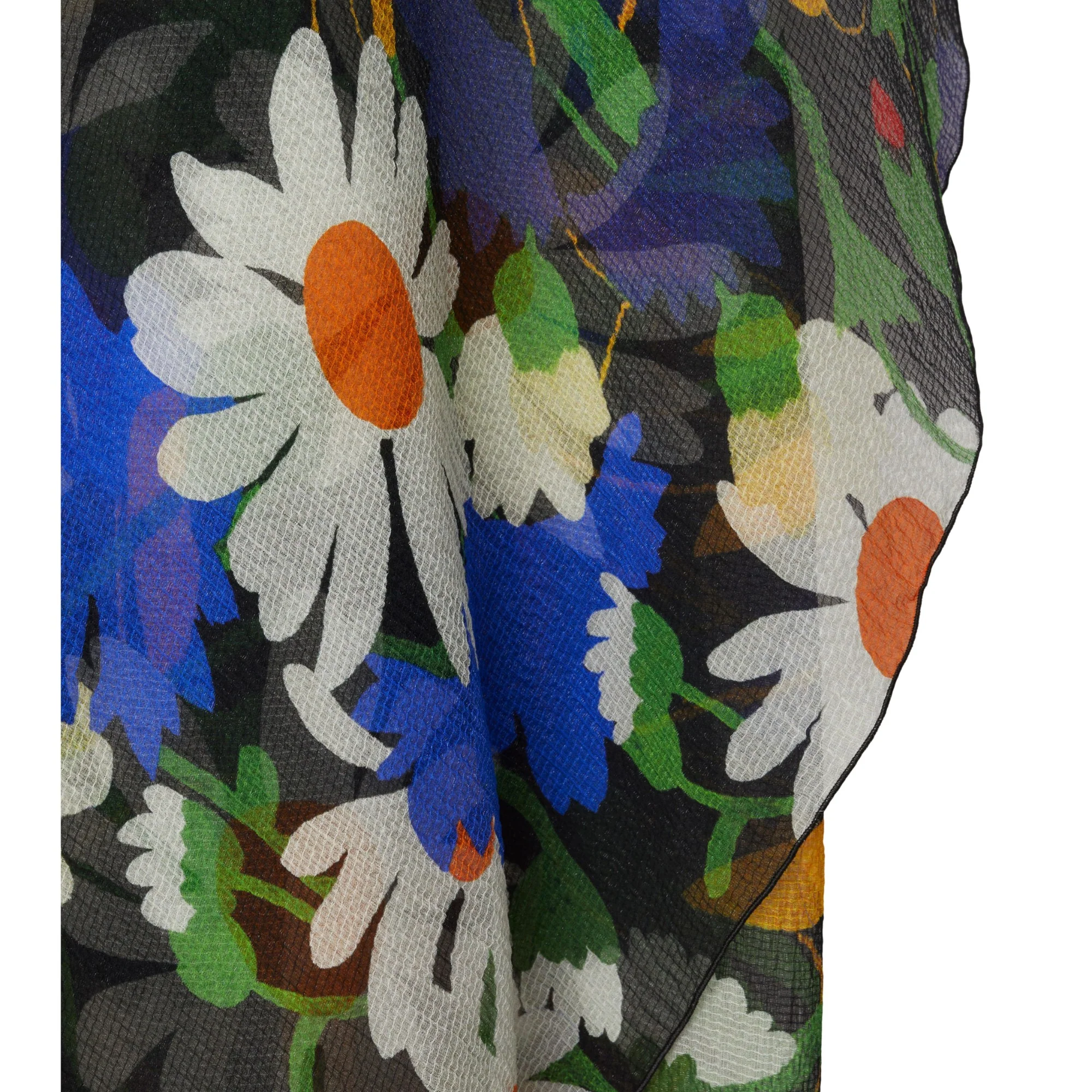 Daisy Garden Silk Blend Dress - Black IP Pattern - Image 6