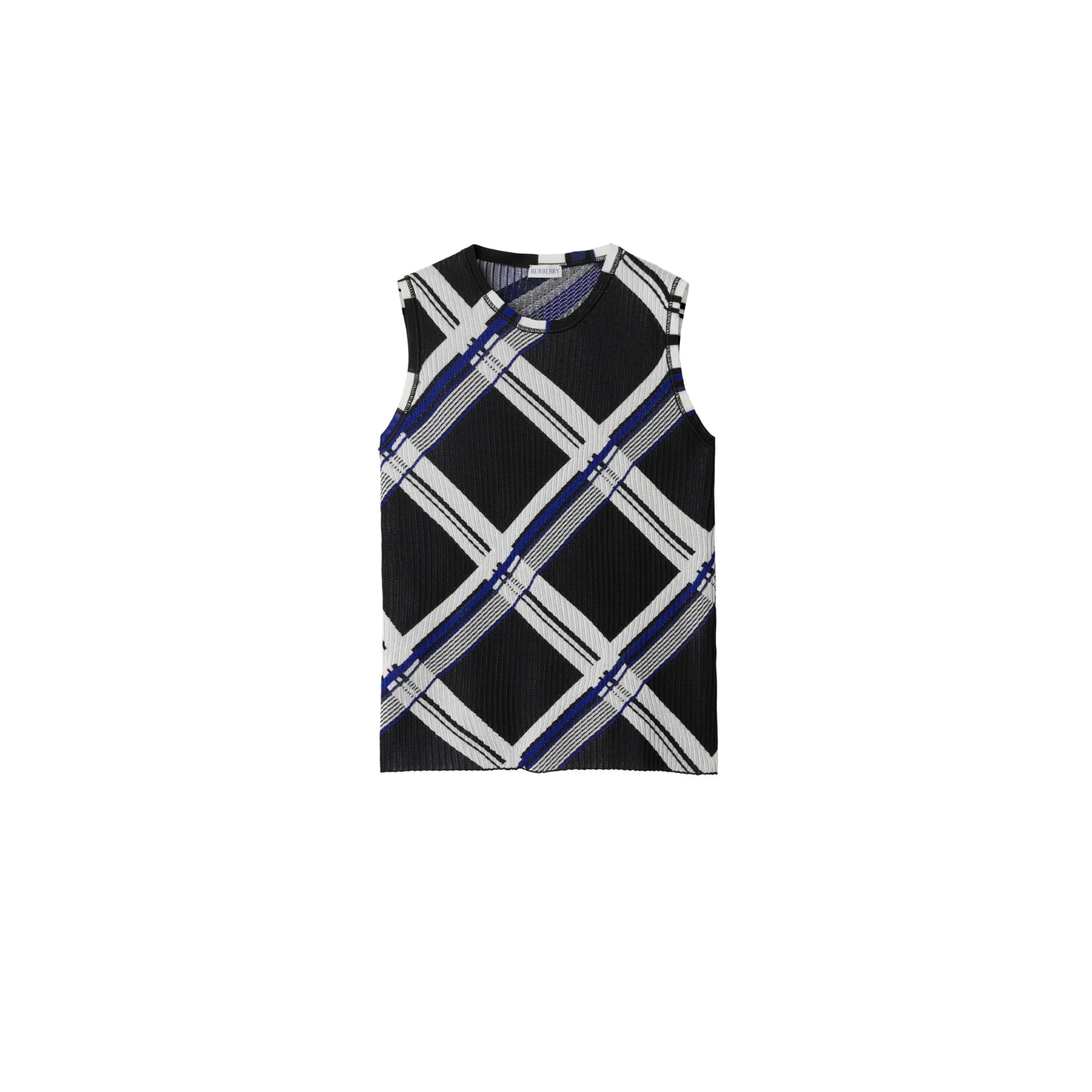 Check Silk Tank Top - Black IP Check