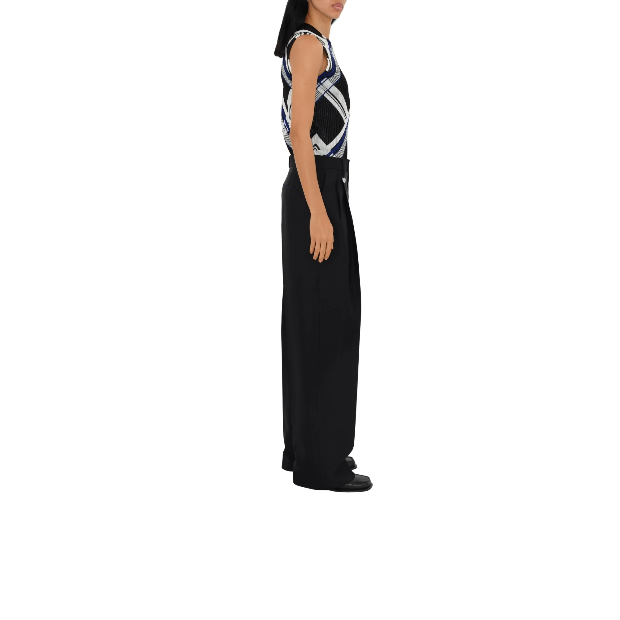 Check Silk Tank Top - Black IP Check - Image 3