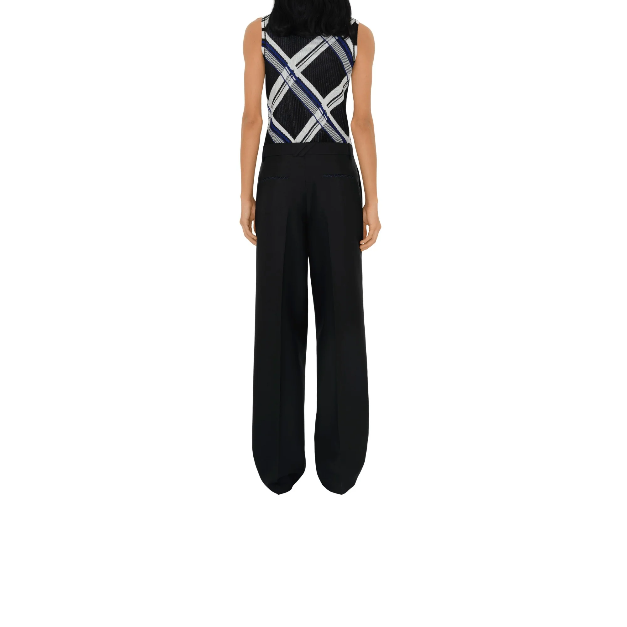 Check Silk Tank Top - Black IP Check - Image 4