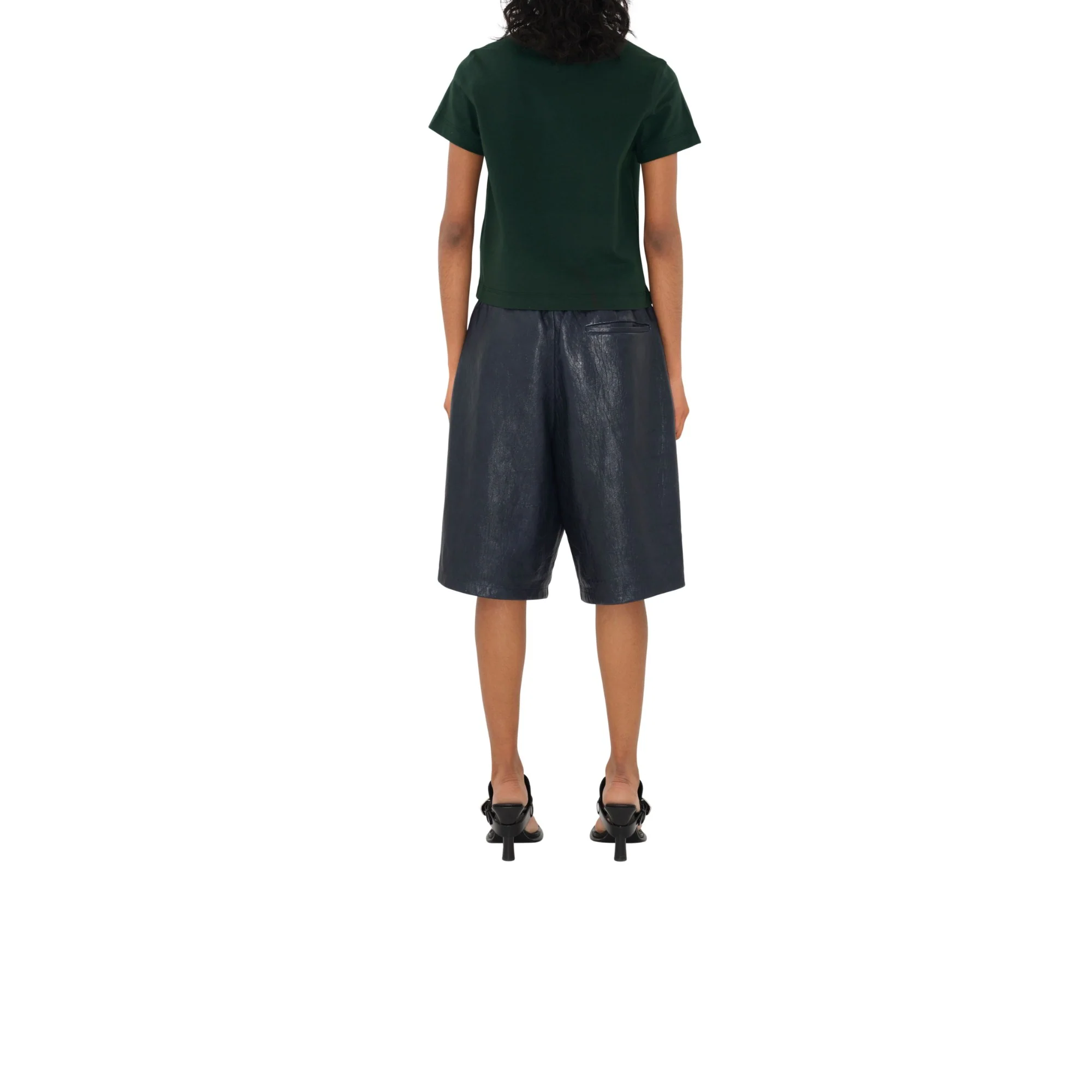 Boxy Crystal Cherry Cotton T-shirt - Fir - Image 4