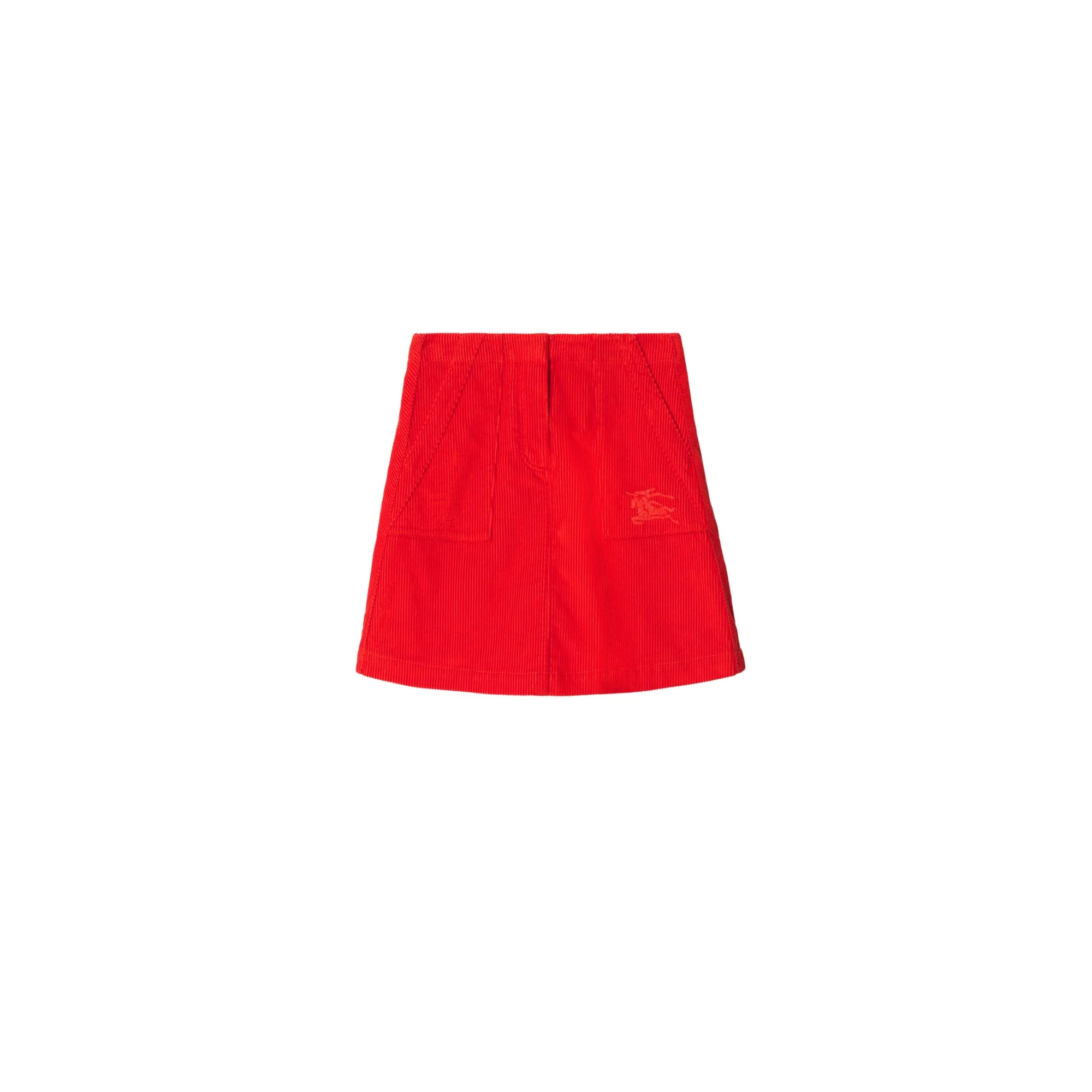 Corduroy Skirt - Warm Coral Red