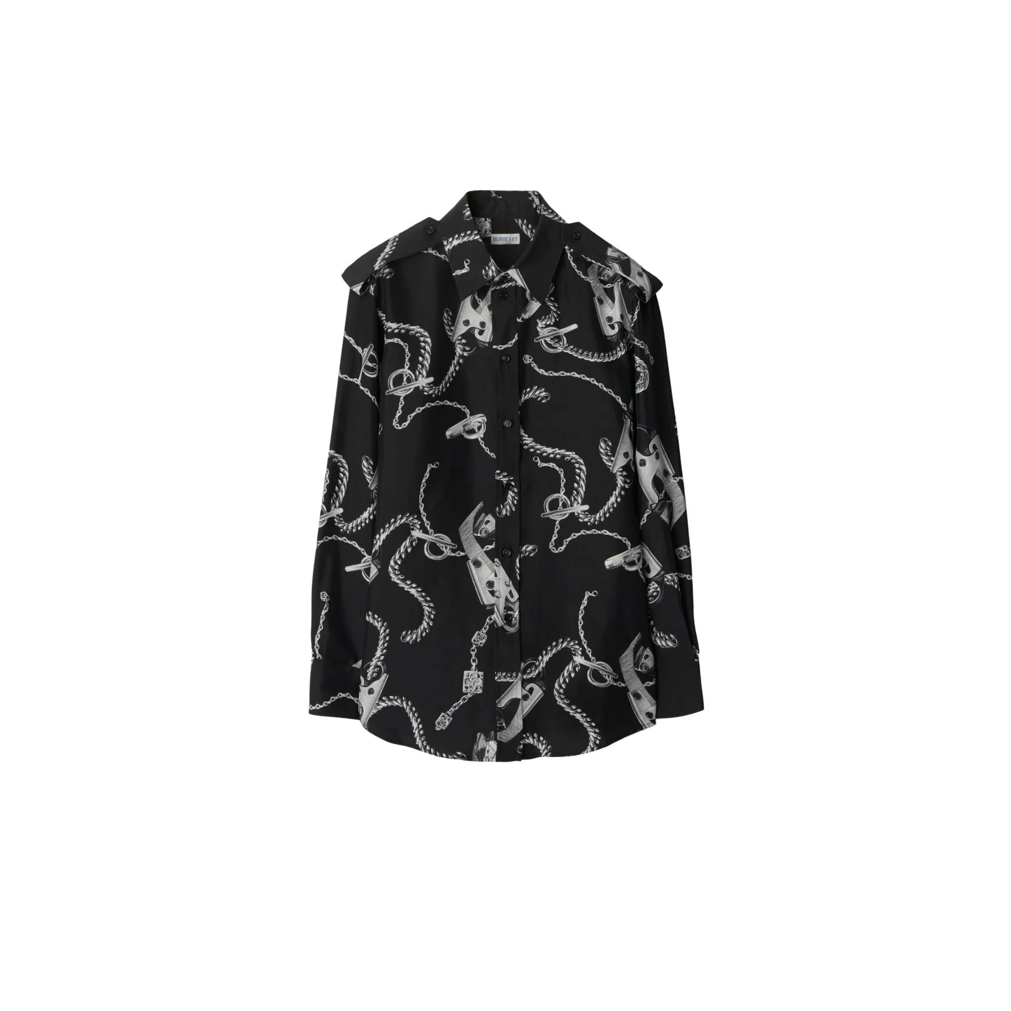 Knight Hardware Silk Shirt - Silver/Black