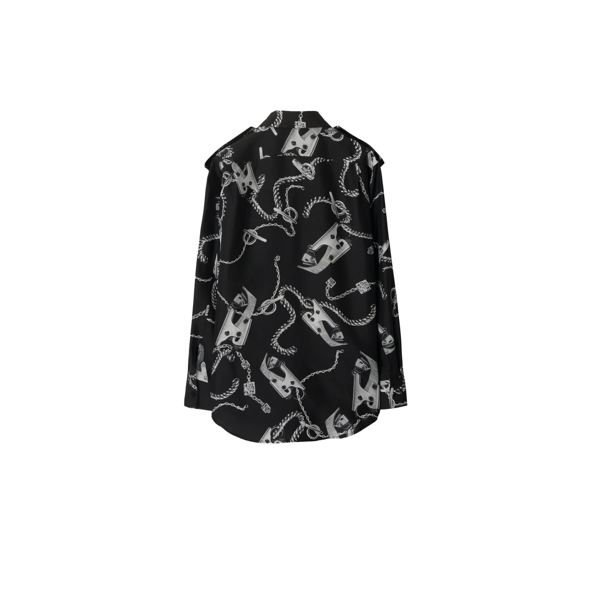 Knight Hardware Silk Shirt - Silver/Black - Image 5
