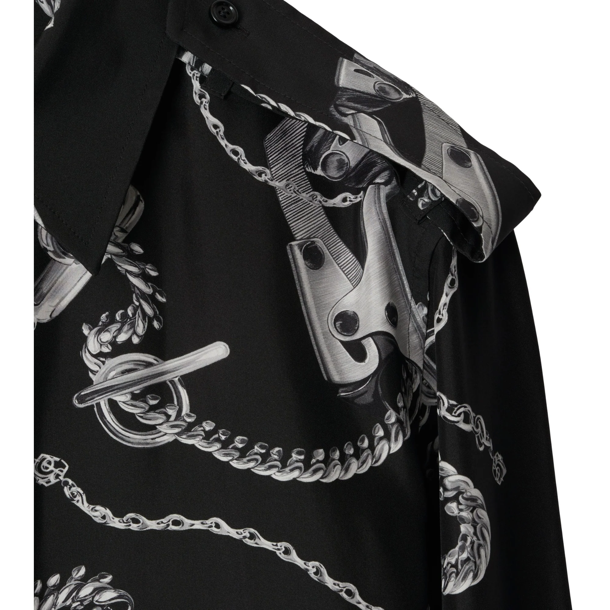 Knight Hardware Silk Shirt - Silver/Black - Image 6