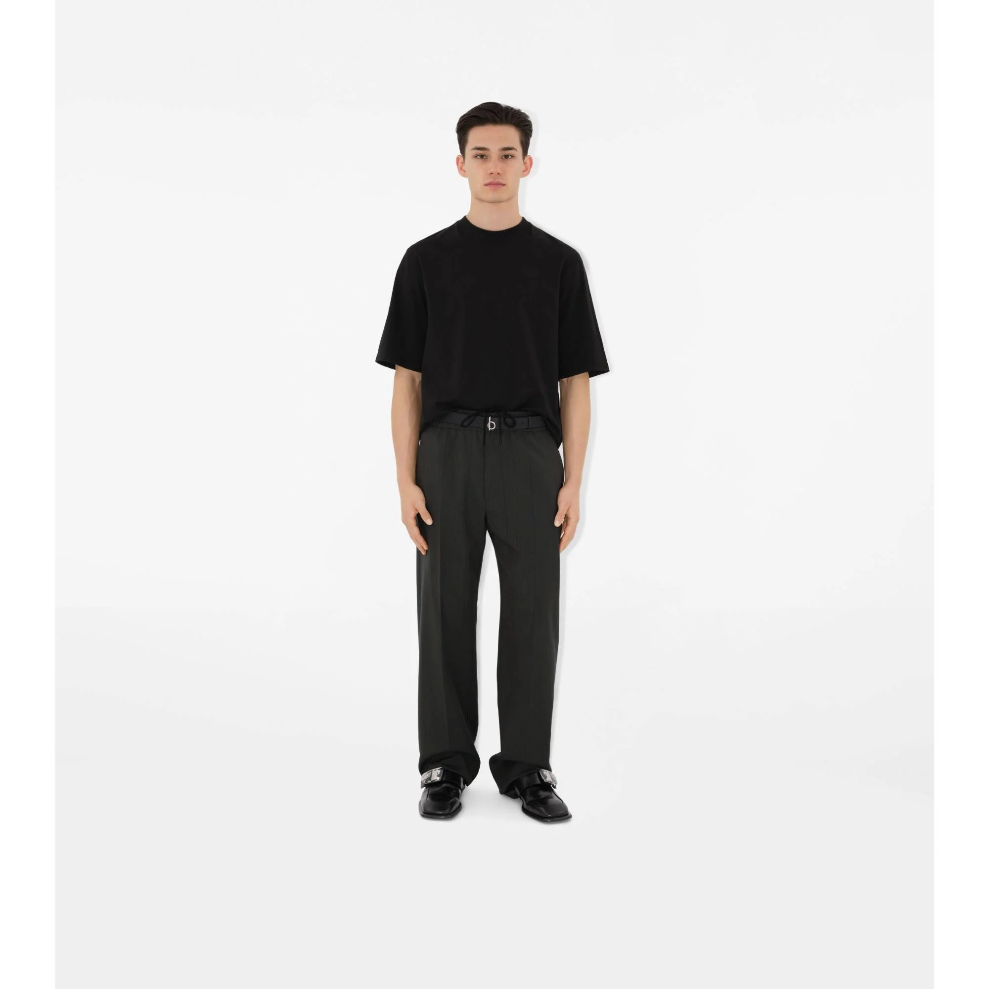 Striped Wool Trousers - Granite - Image 2