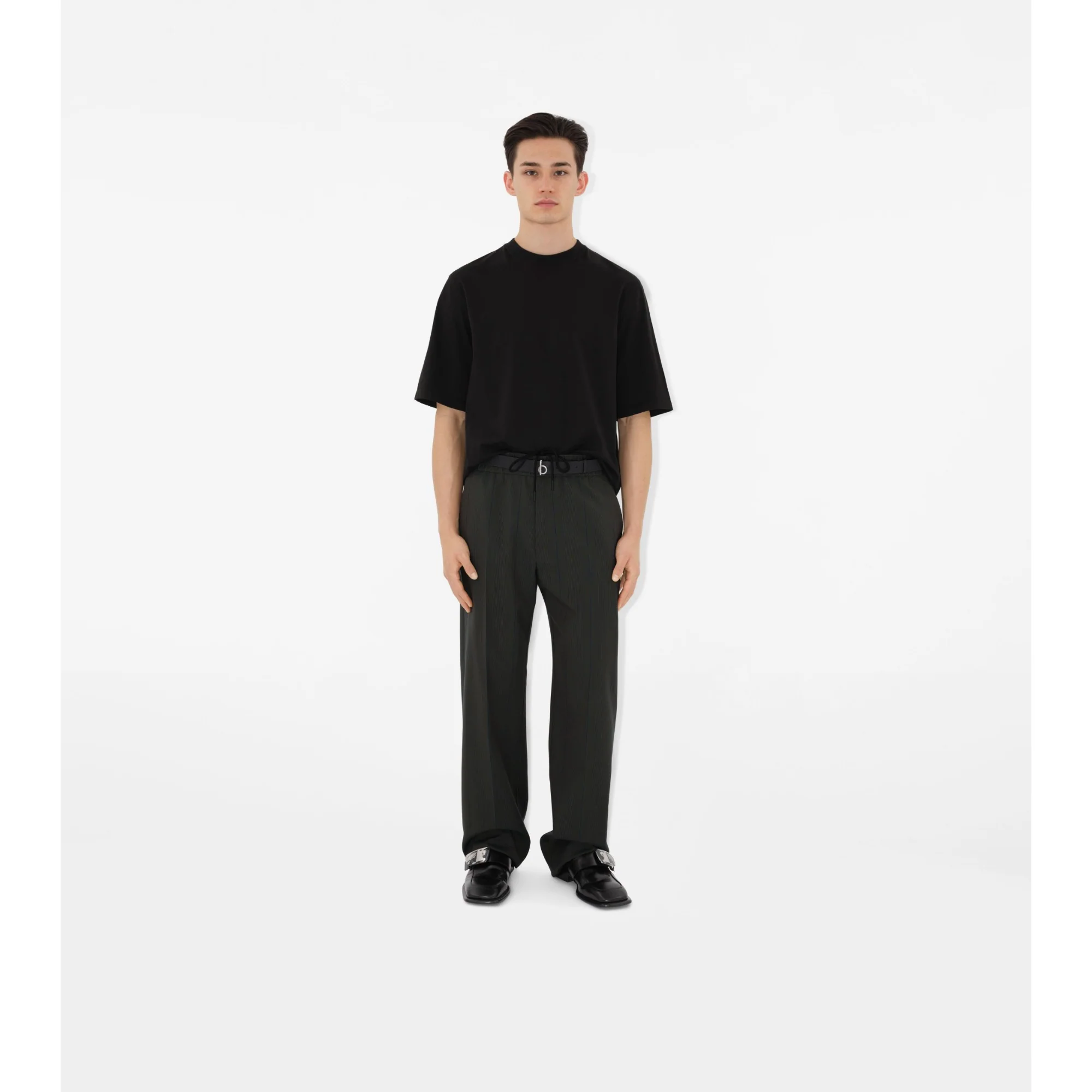 Striped Wool Trousers - Granite - Image 2