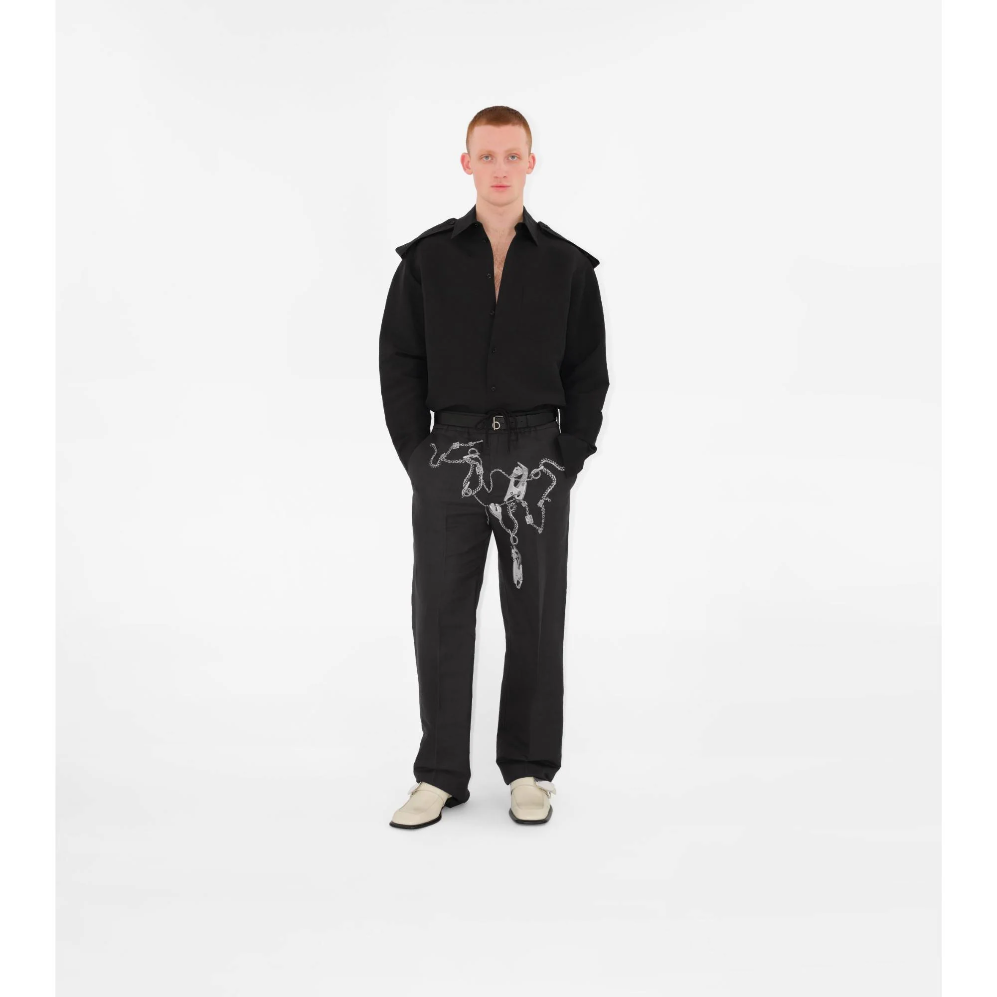 Knight Hardware Canvas Trousers - Silver/Black - Image 2