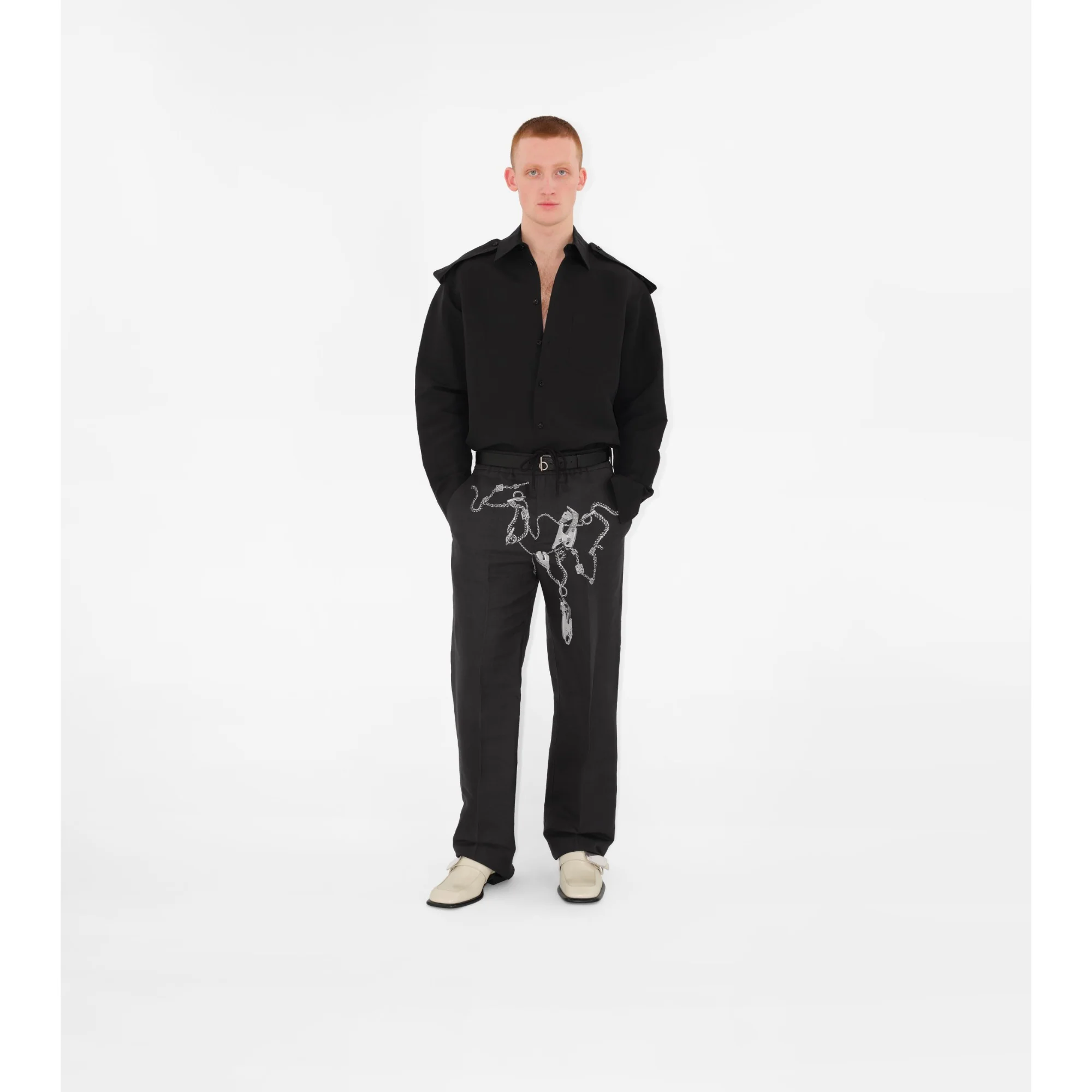 Knight Hardware Canvas Trousers - Silver/Black - Image 2