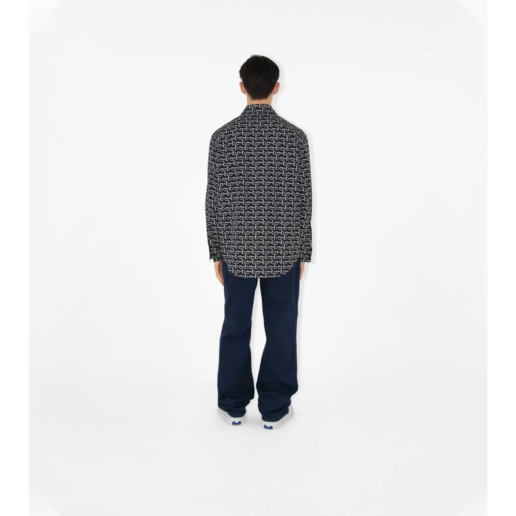 B Cotton Shirt - Silver/Black - Image 4