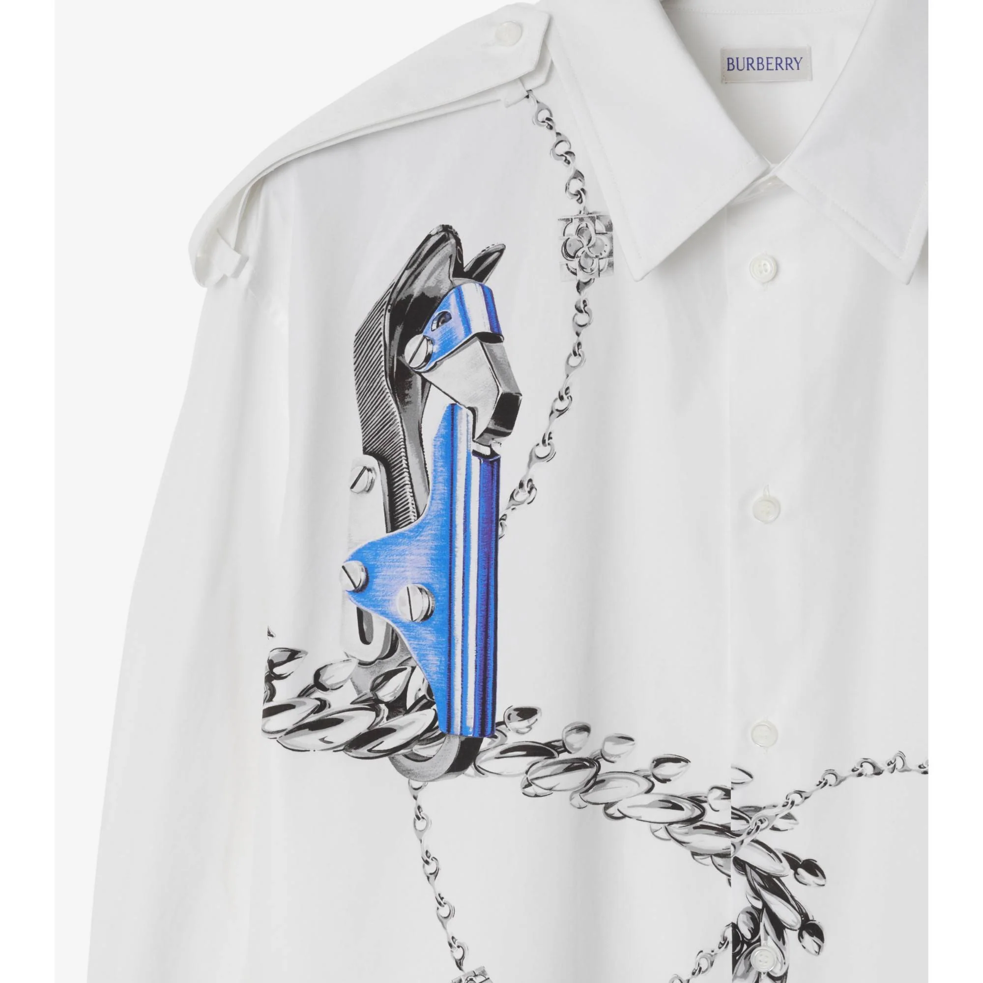 Knight Hardware Cotton Shirt - Blue/White - Image 6