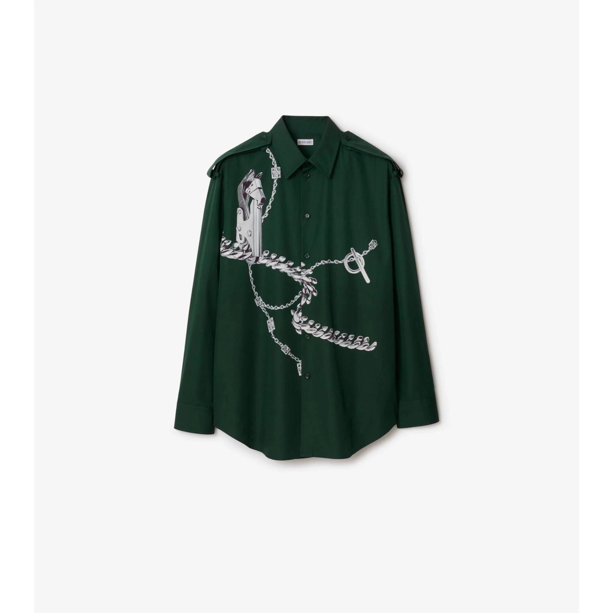 Knight Hardware Cotton Shirt - Silver/Green