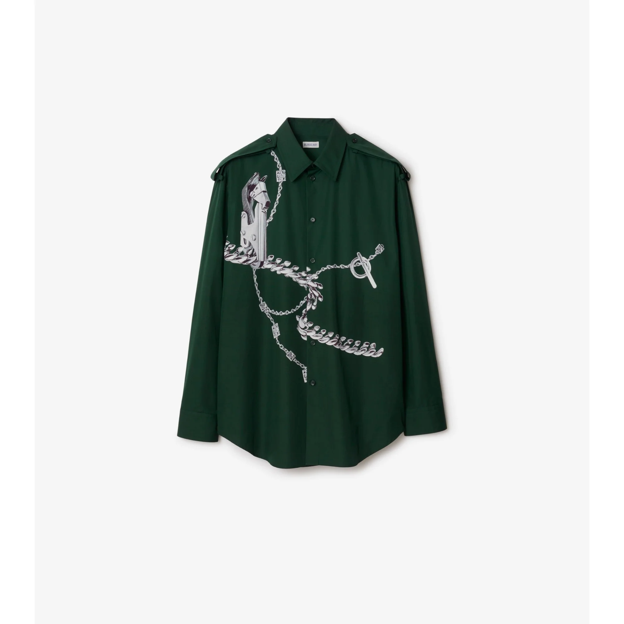 Knight Hardware Cotton Shirt - Silver/Green