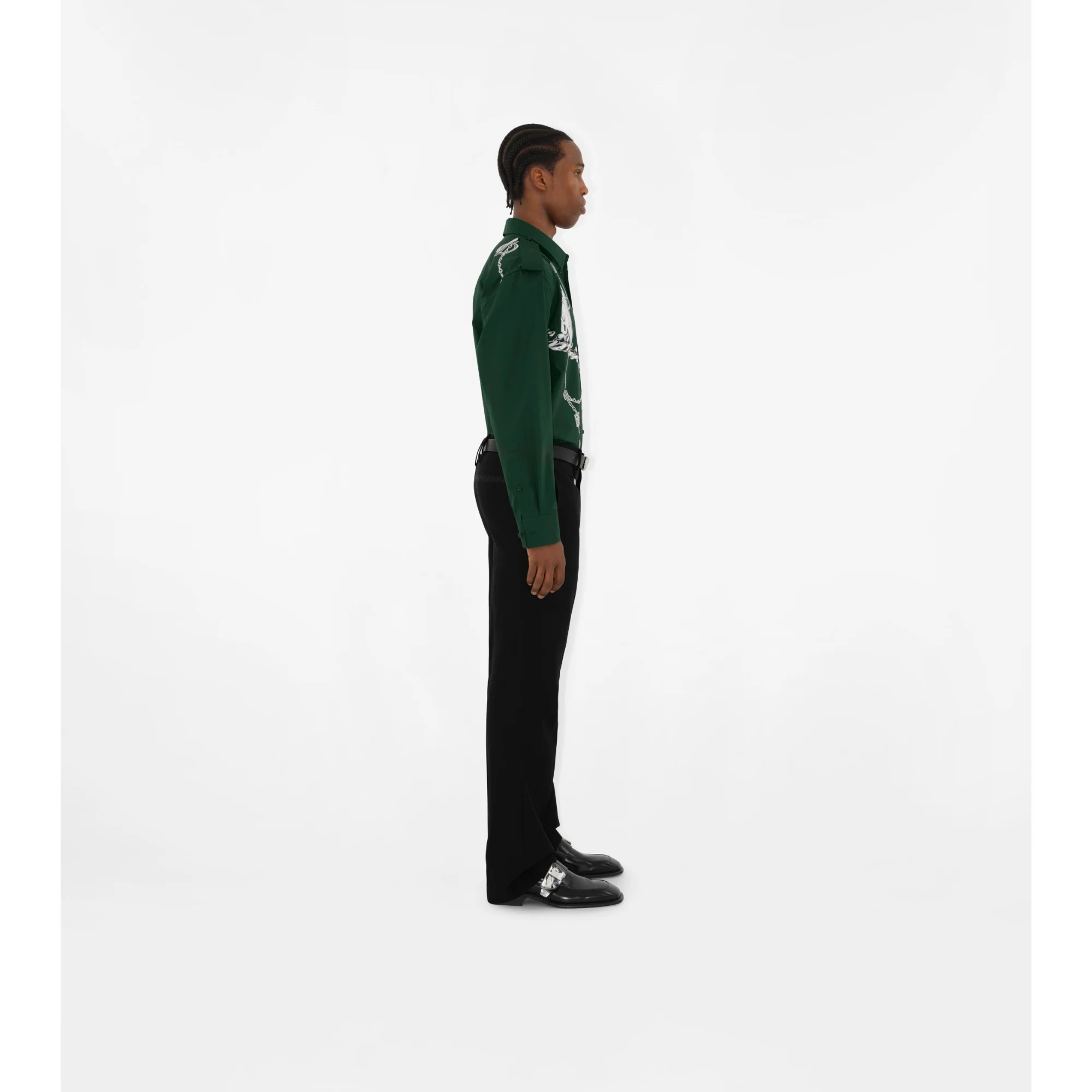 Knight Hardware Cotton Shirt - Silver/Green - Image 3