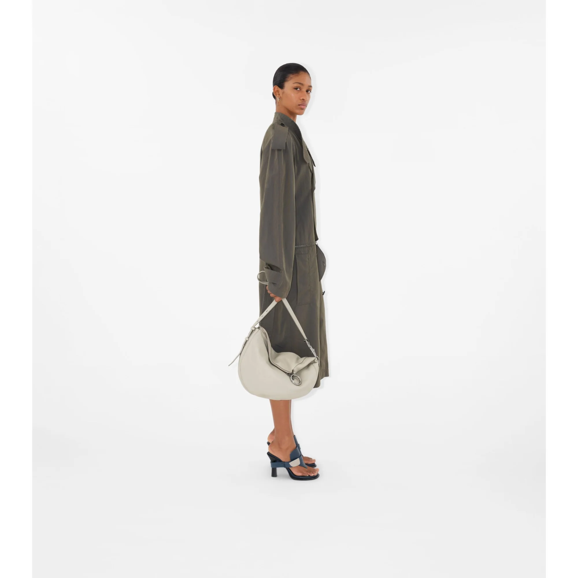 Cotton Linen Trench Dress - Iron - Image 3