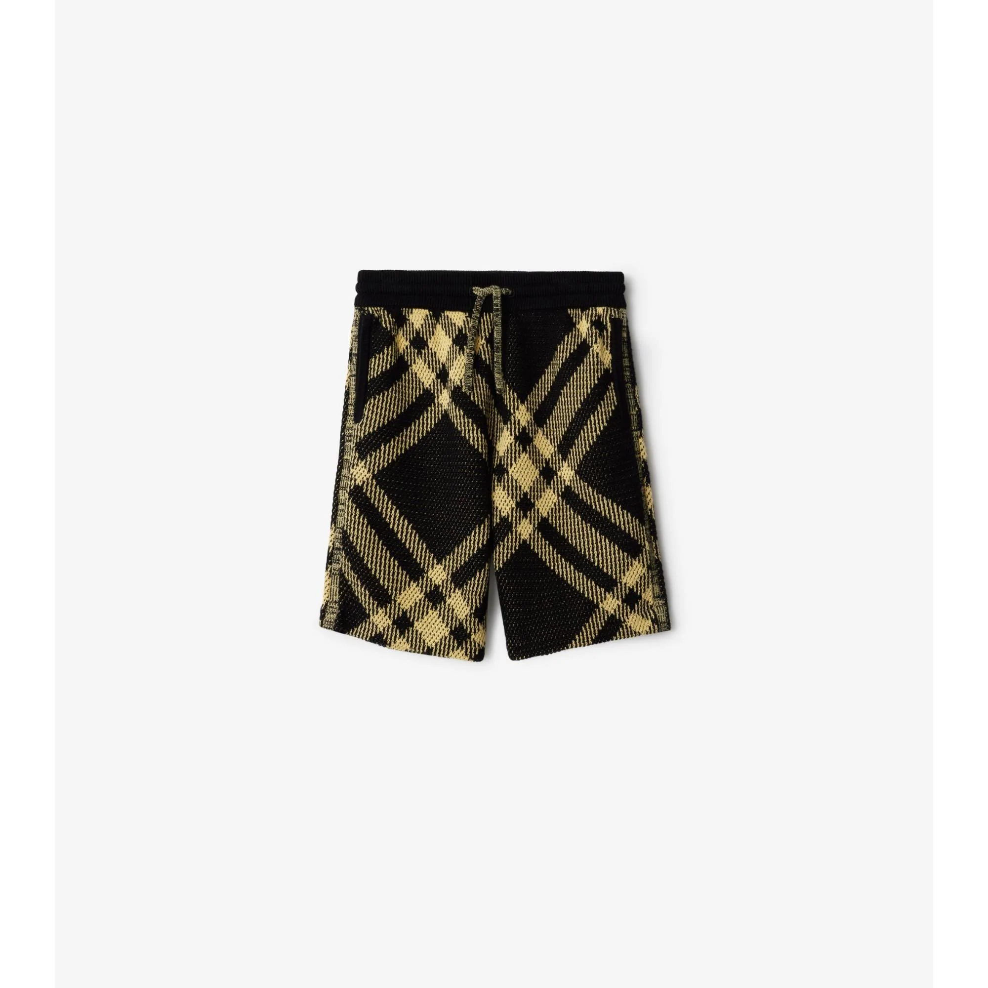 Check Cotton Mesh Shorts - Yellow IP Check