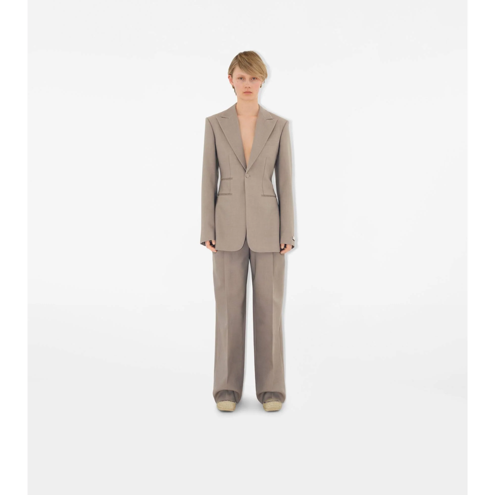 Wool Tailored Trousers - Wax - Image 2