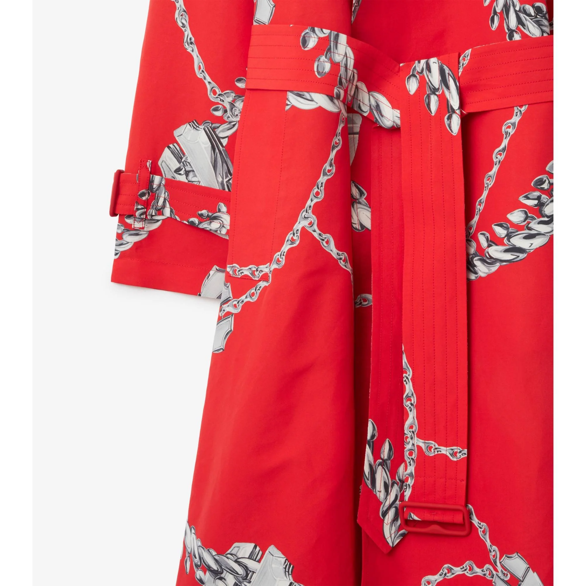 Long Shield Hardware Taffeta Trench Coat - Pillar IP Pattern - Image 6