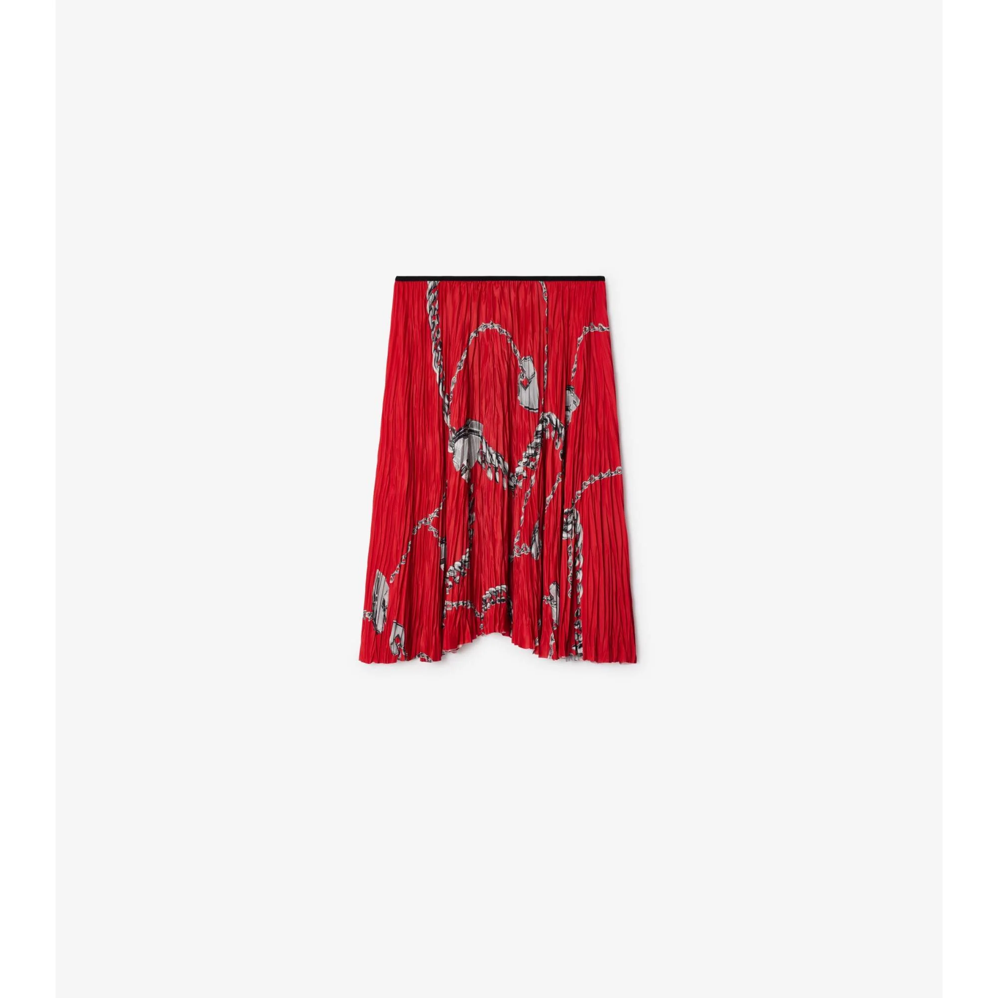 Shield Hardware Jersey Skirt - Silver/Red