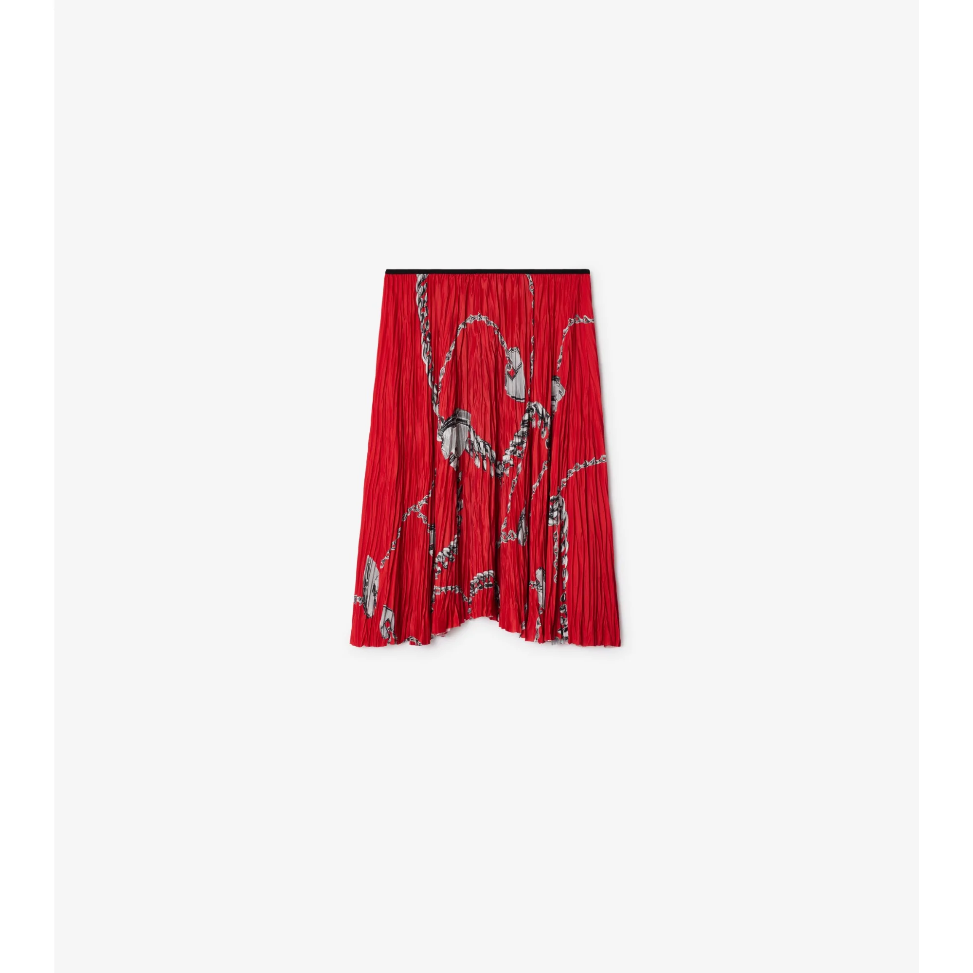 Shield Hardware Jersey Skirt - Silver/Red