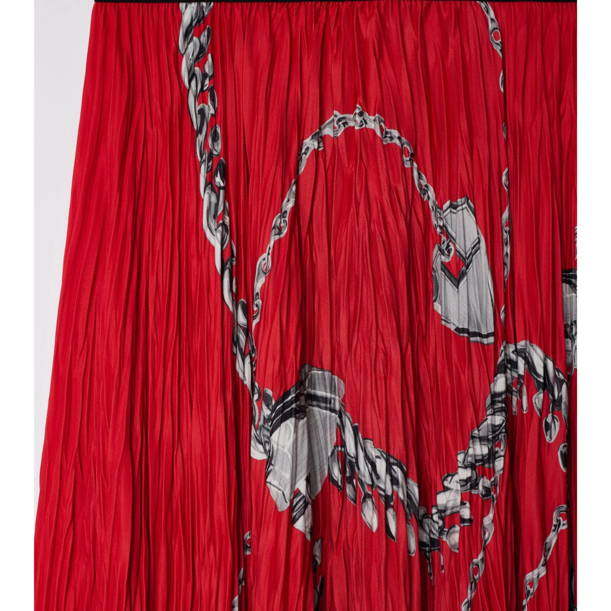 Shield Hardware Jersey Skirt - Silver/Red - Image 6