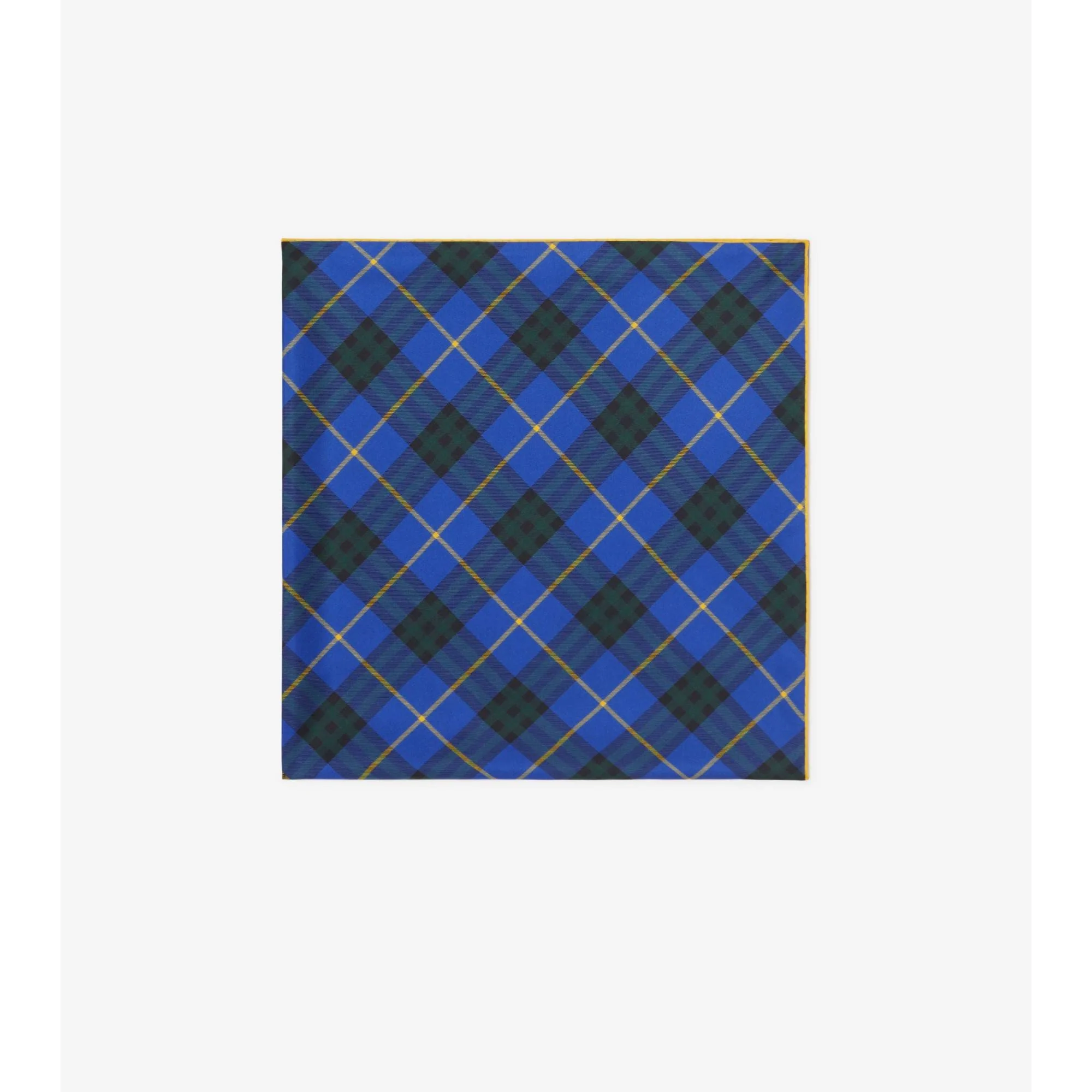 Check Silk Scarf - Bright Navy - Image 4