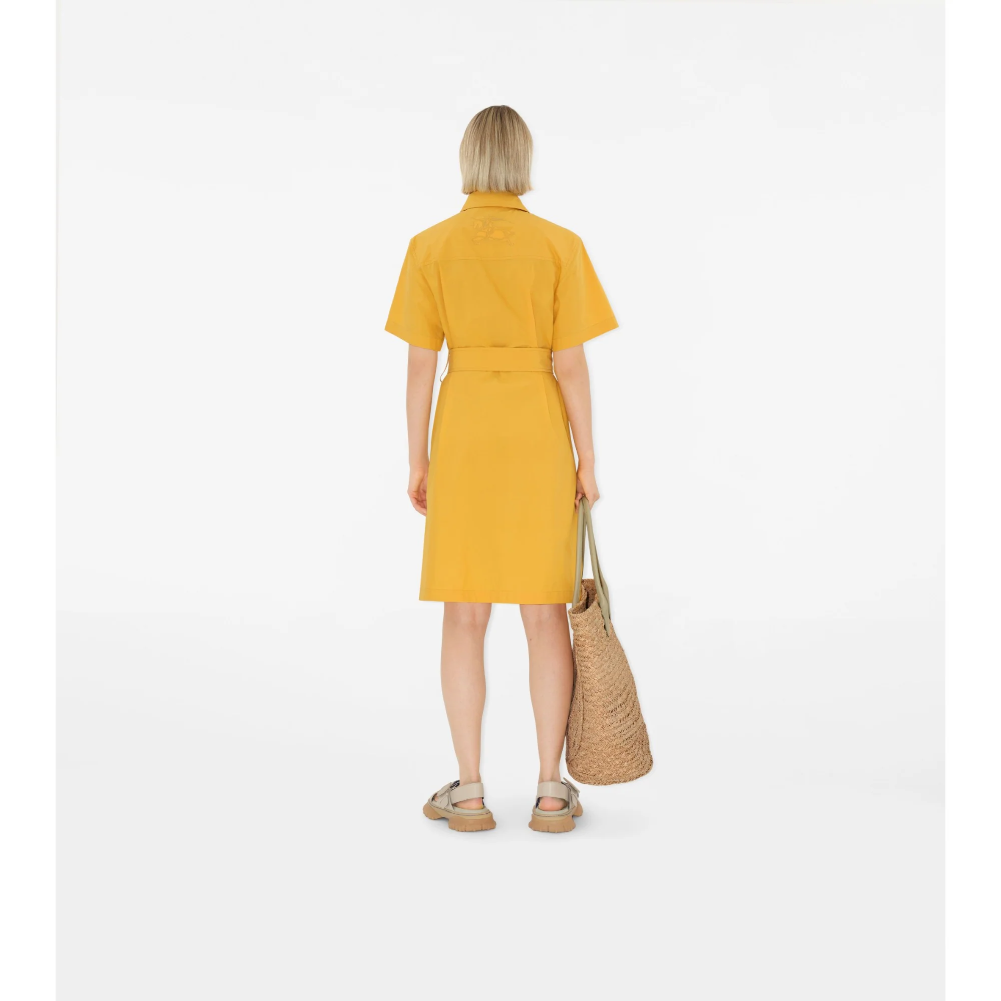 Cotton Blend Shirt Dress - Sunflower - Image 4