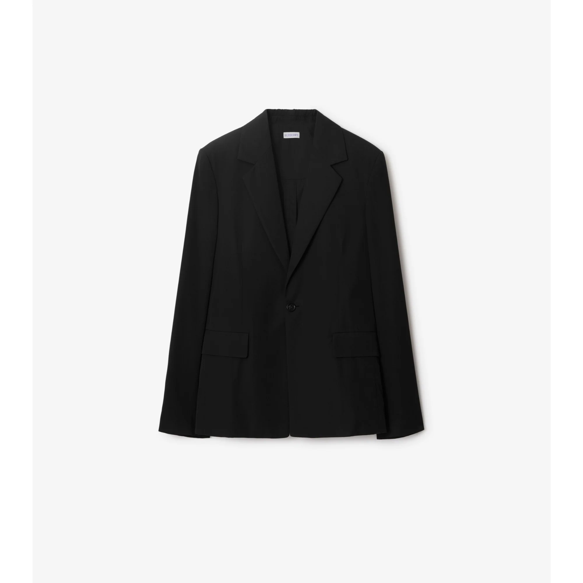 Cotton Blend Tailored Jacket - Black
