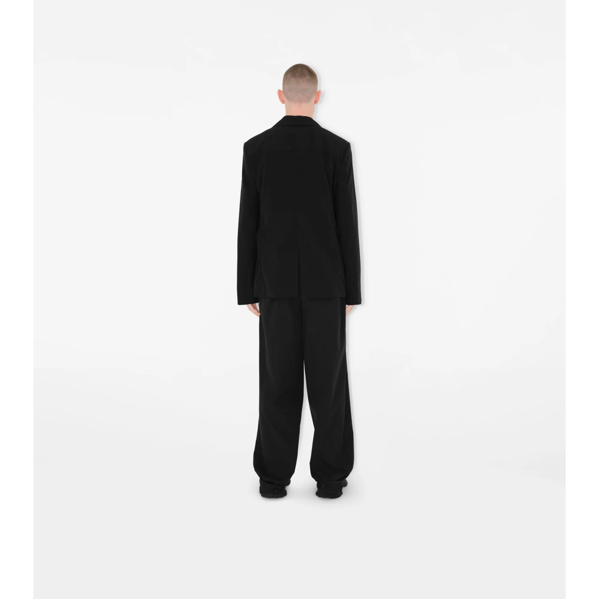 Cotton Blend Tailored Jacket - Black - Image 4