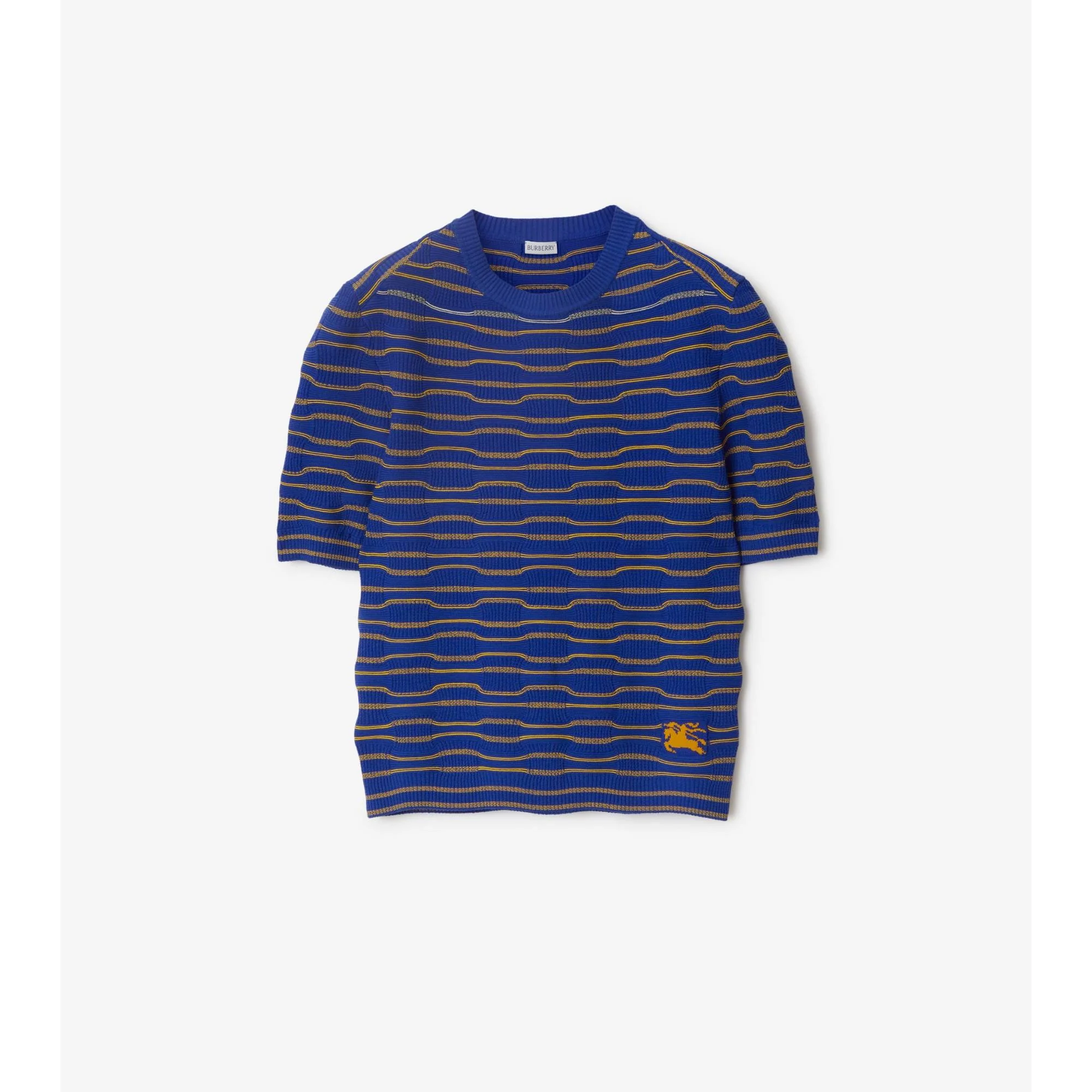 Striped Cotton Blend Top - Knight/Sunflower