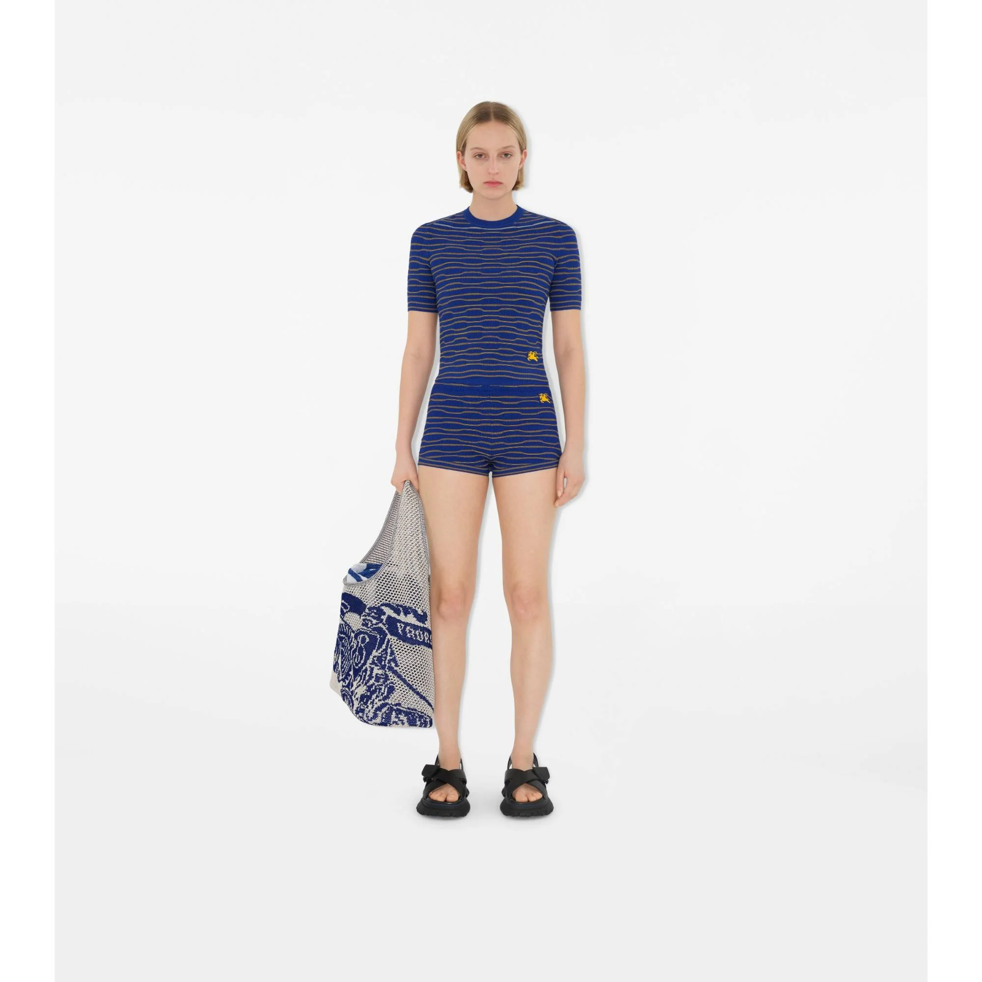 Striped Cotton Blend Top - Knight/Sunflower - Image 2