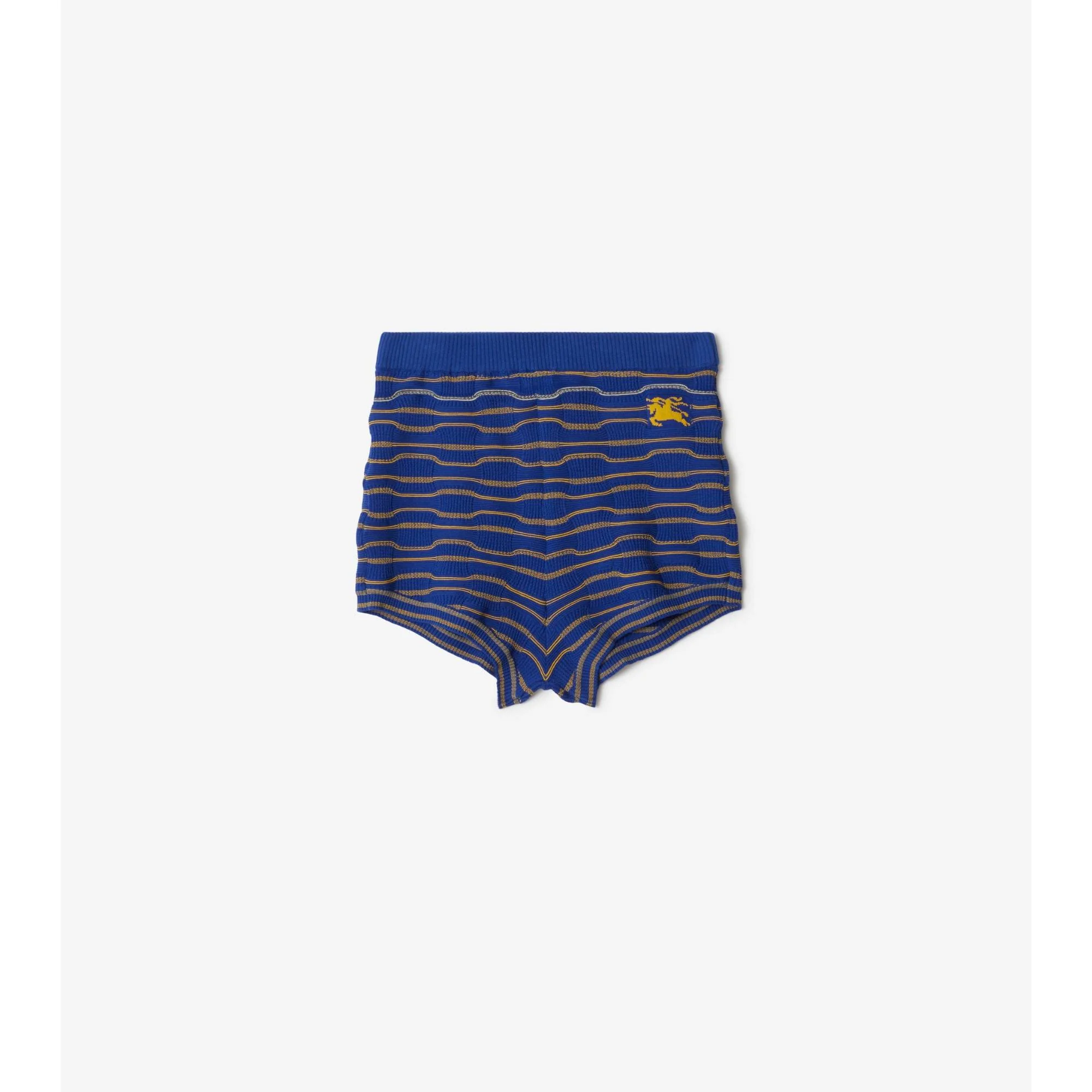 Striped Cotton Blend Shorts - Knight/Sunflower