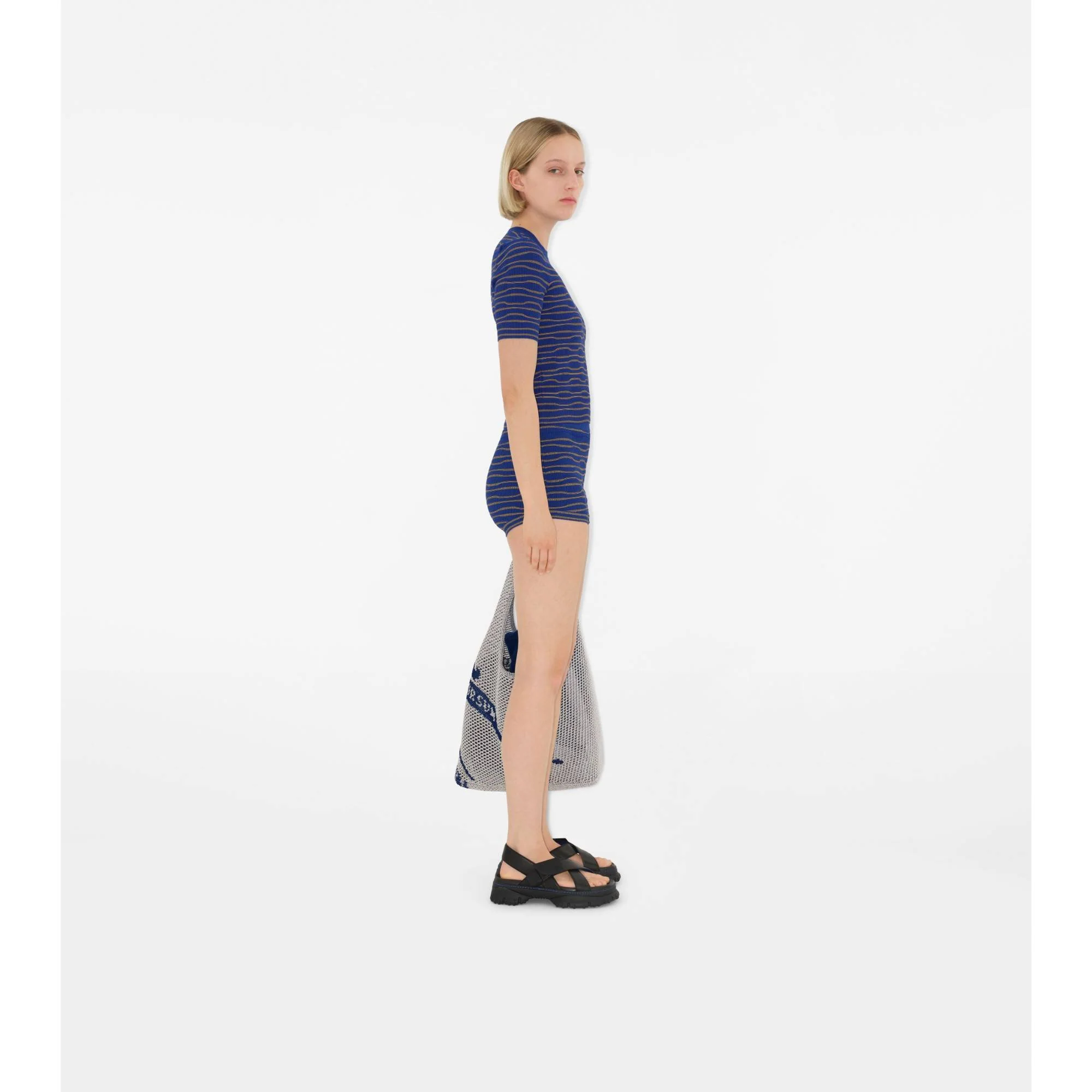 Striped Cotton Blend Shorts - Knight/Sunflower - Image 3