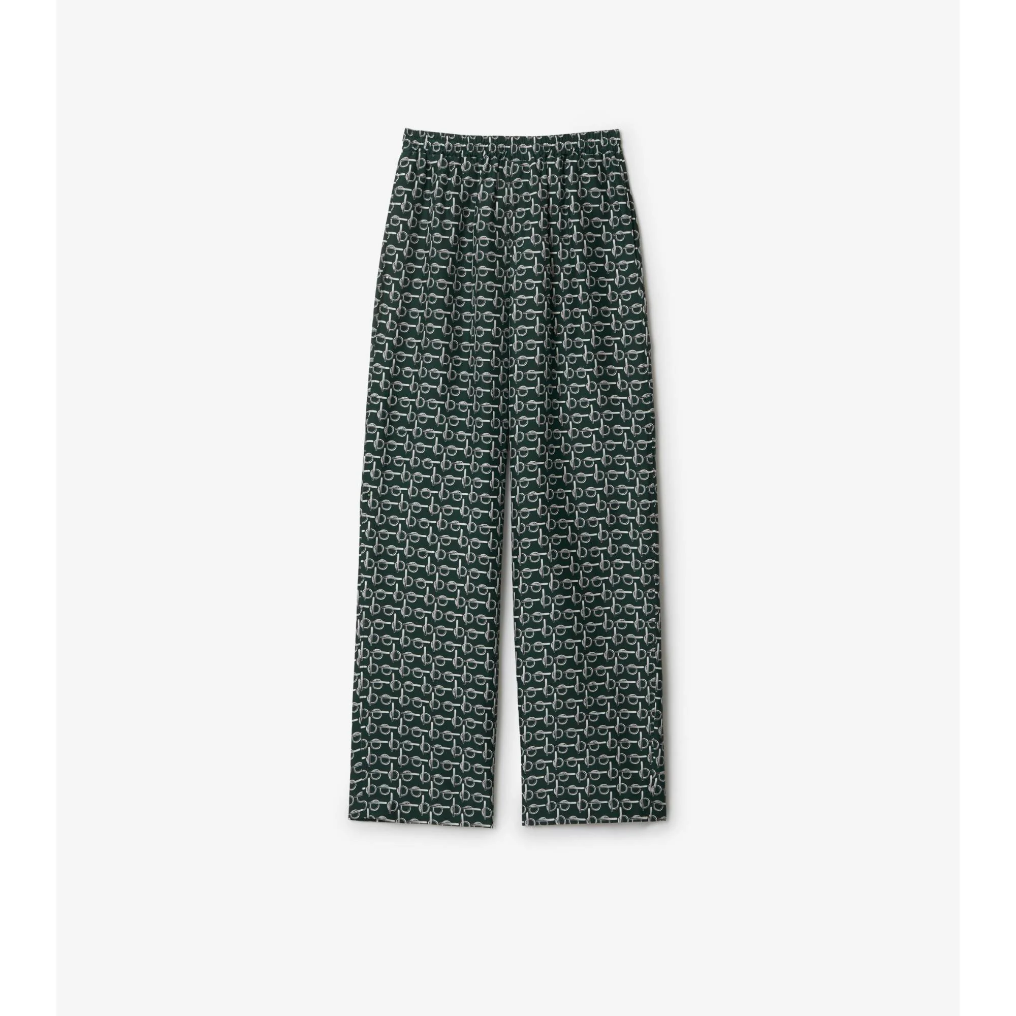 B Silk Trousers - Silver/Green
