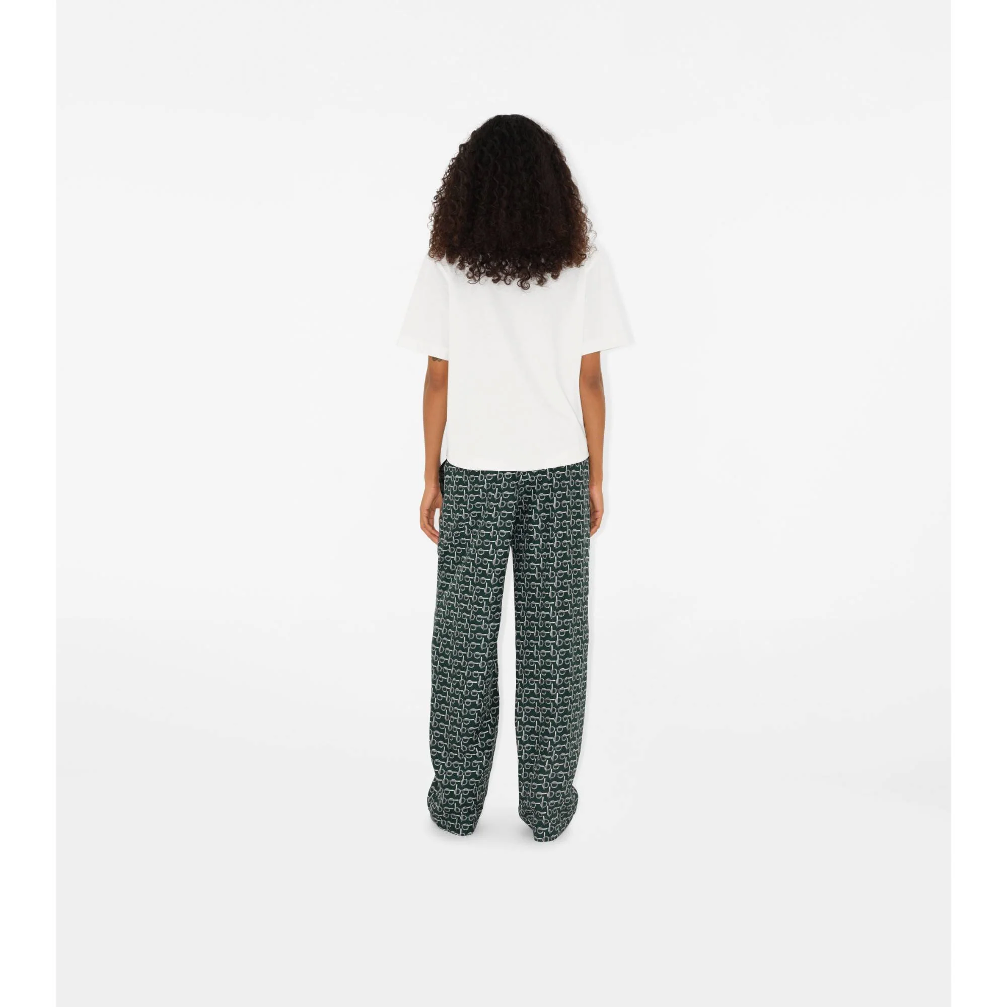 B Silk Trousers - Silver/Green - Image 4