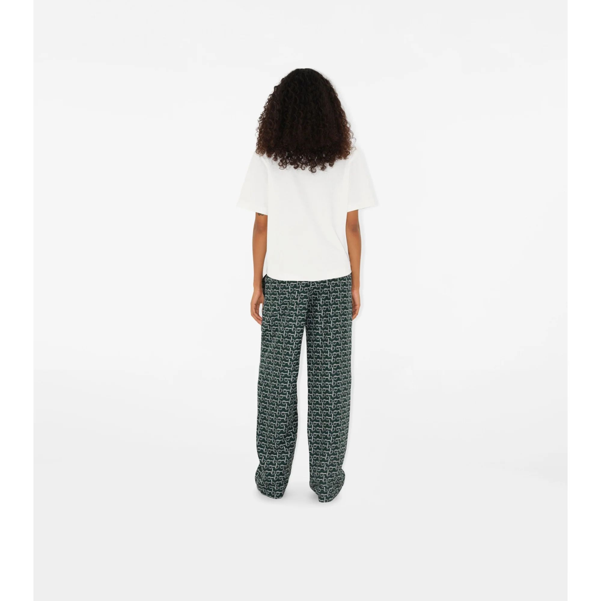 B Silk Trousers - Silver/Green - Image 4