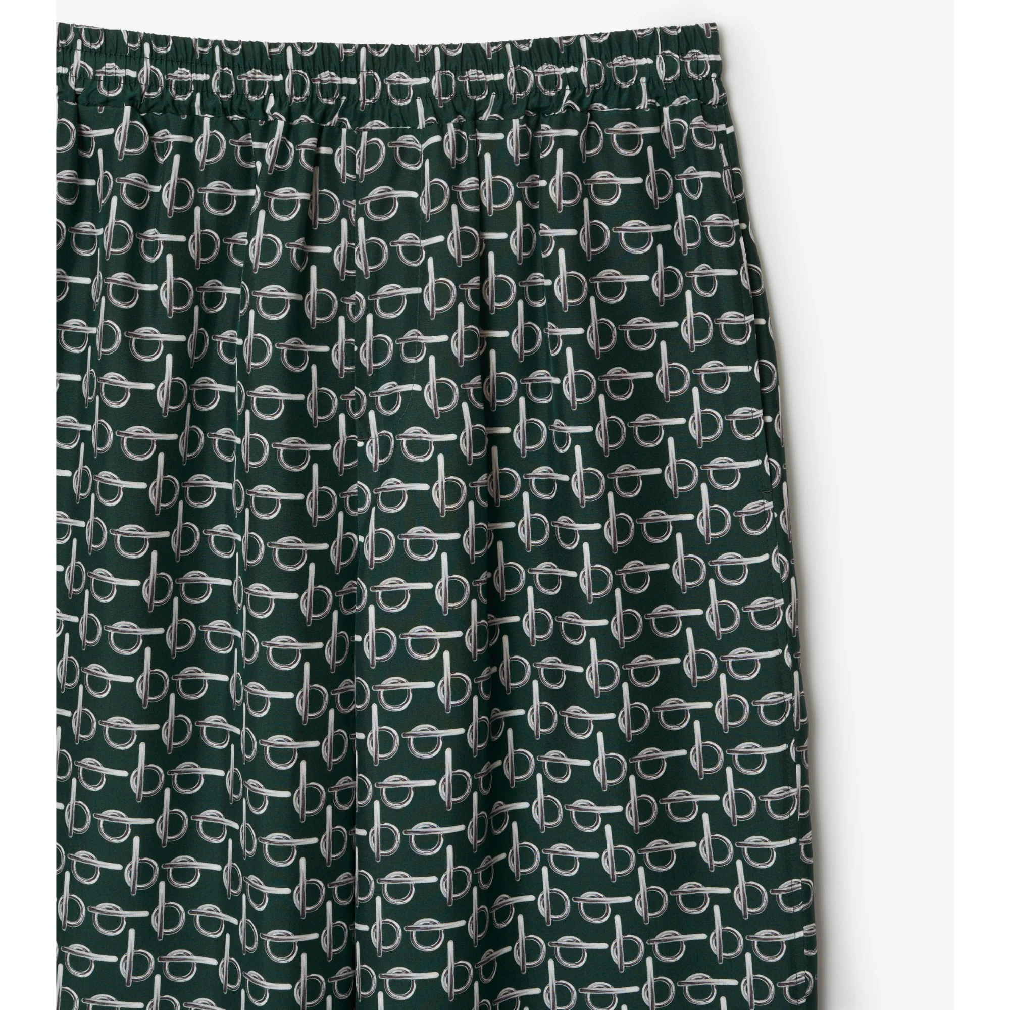 B Silk Trousers - Silver/Green - Image 6