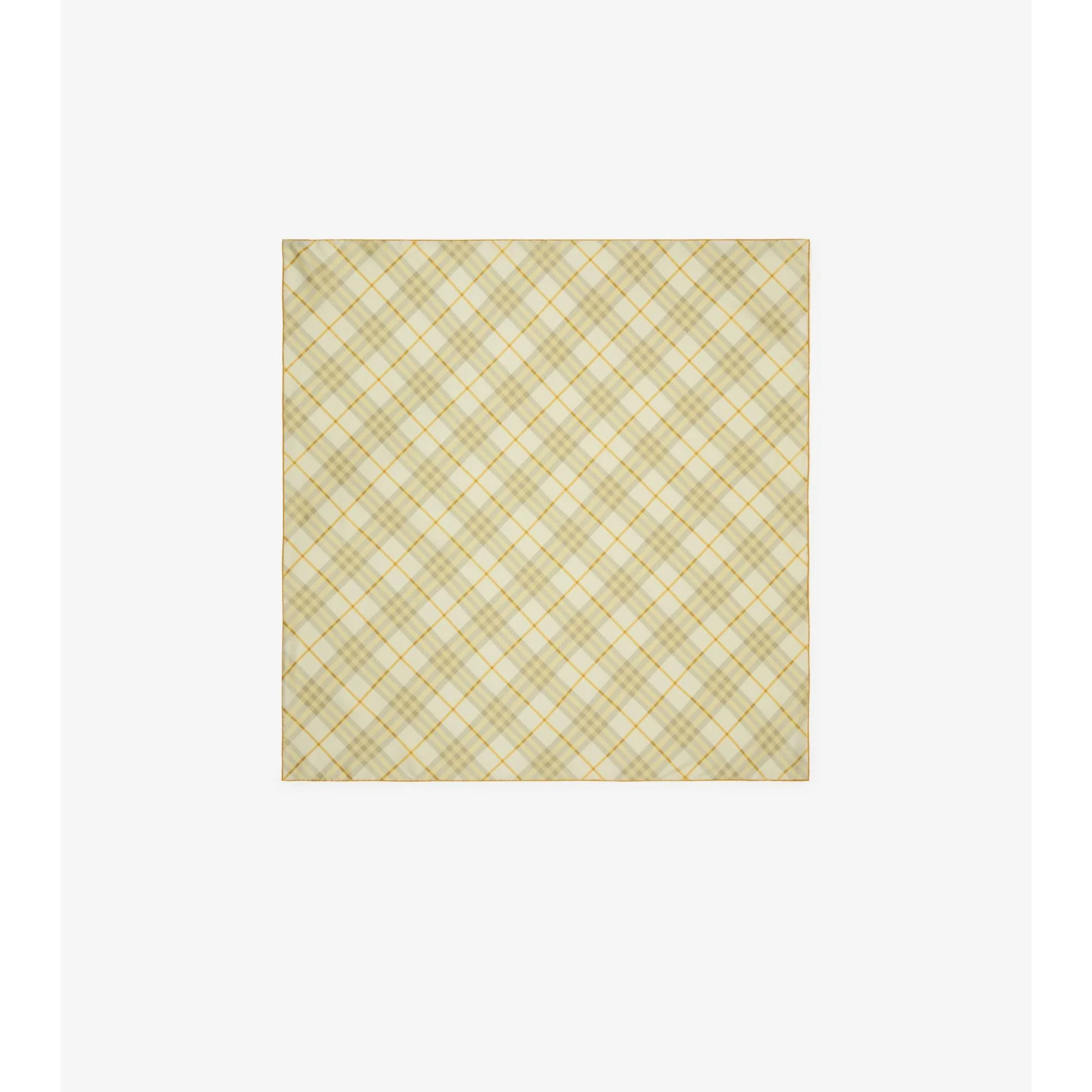 Check Silk Scarf - Wheat - Image 5