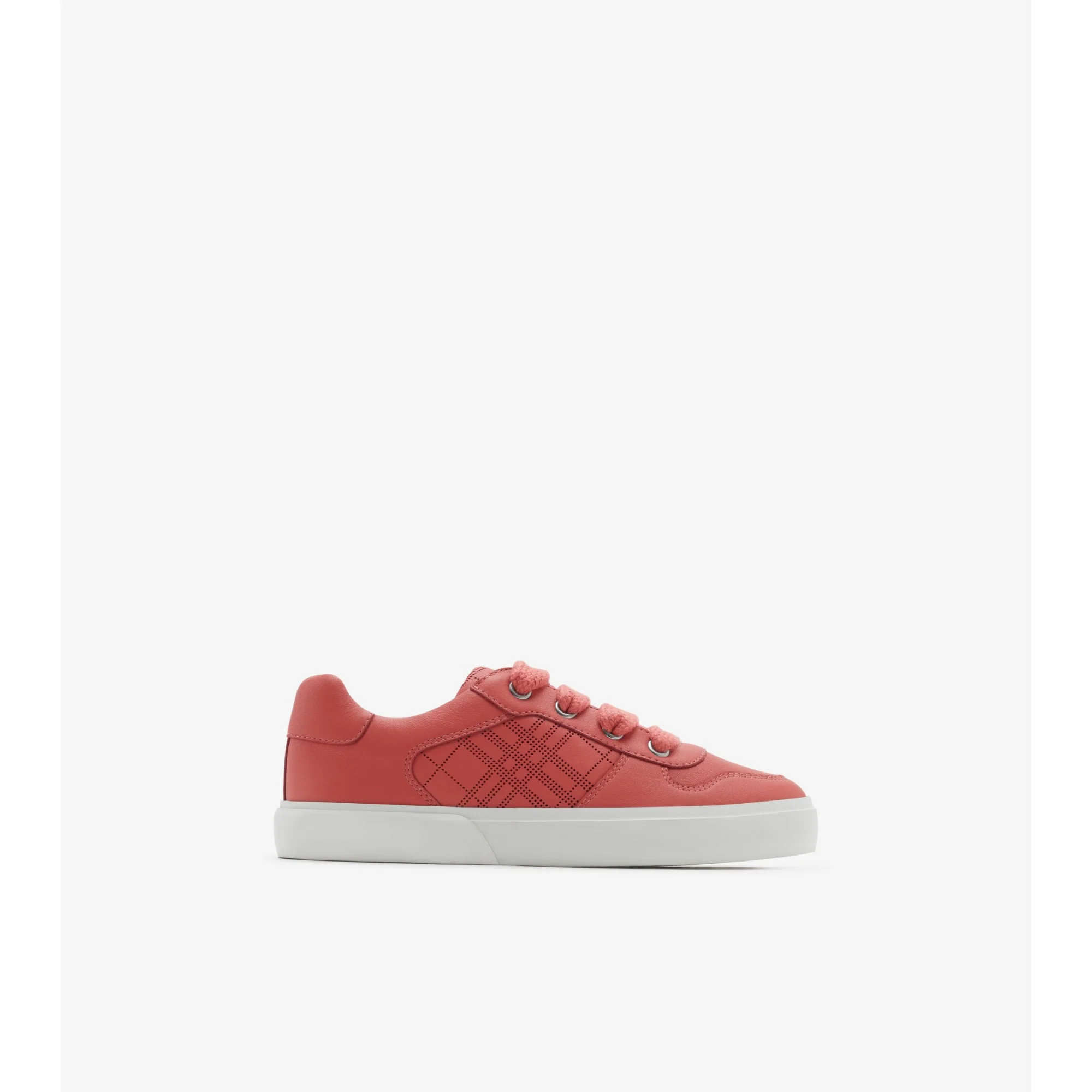 Check Leather Sneakers - Pale Hibiscus