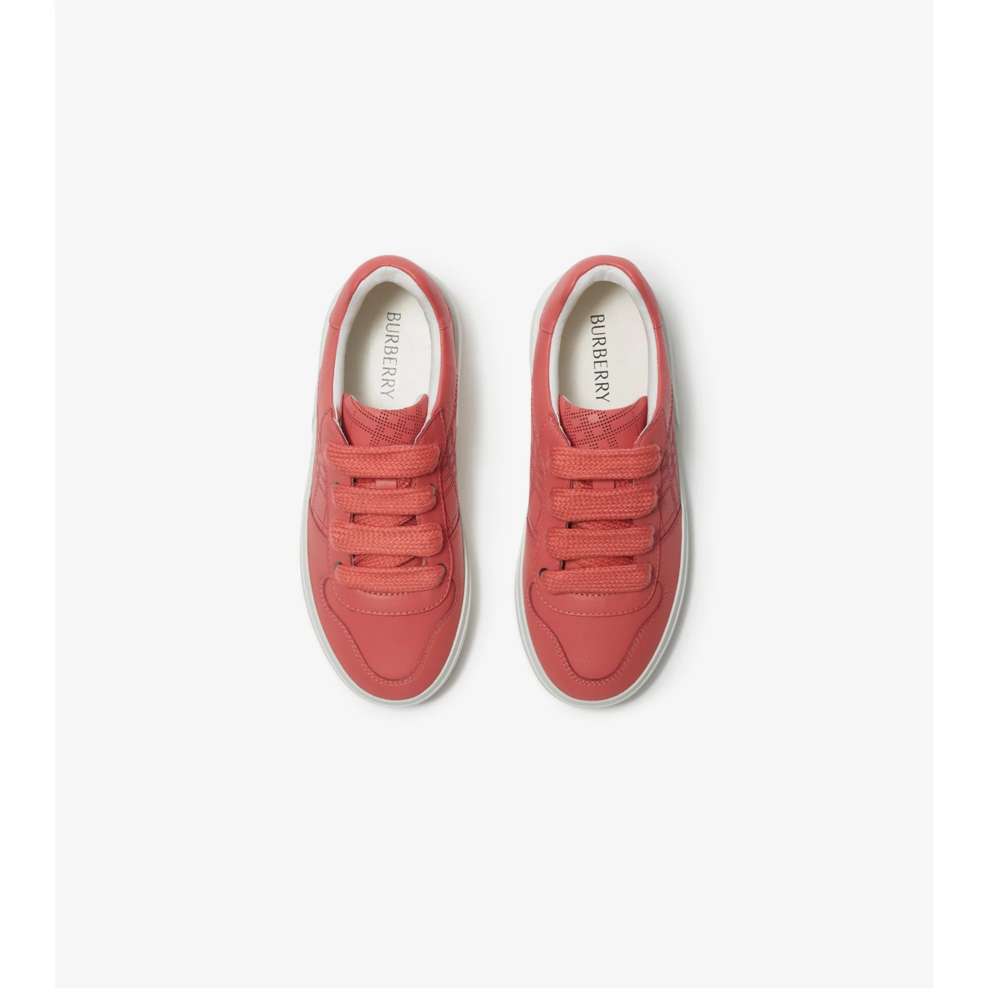 Check Leather Sneakers - Pale Hibiscus - Image 4
