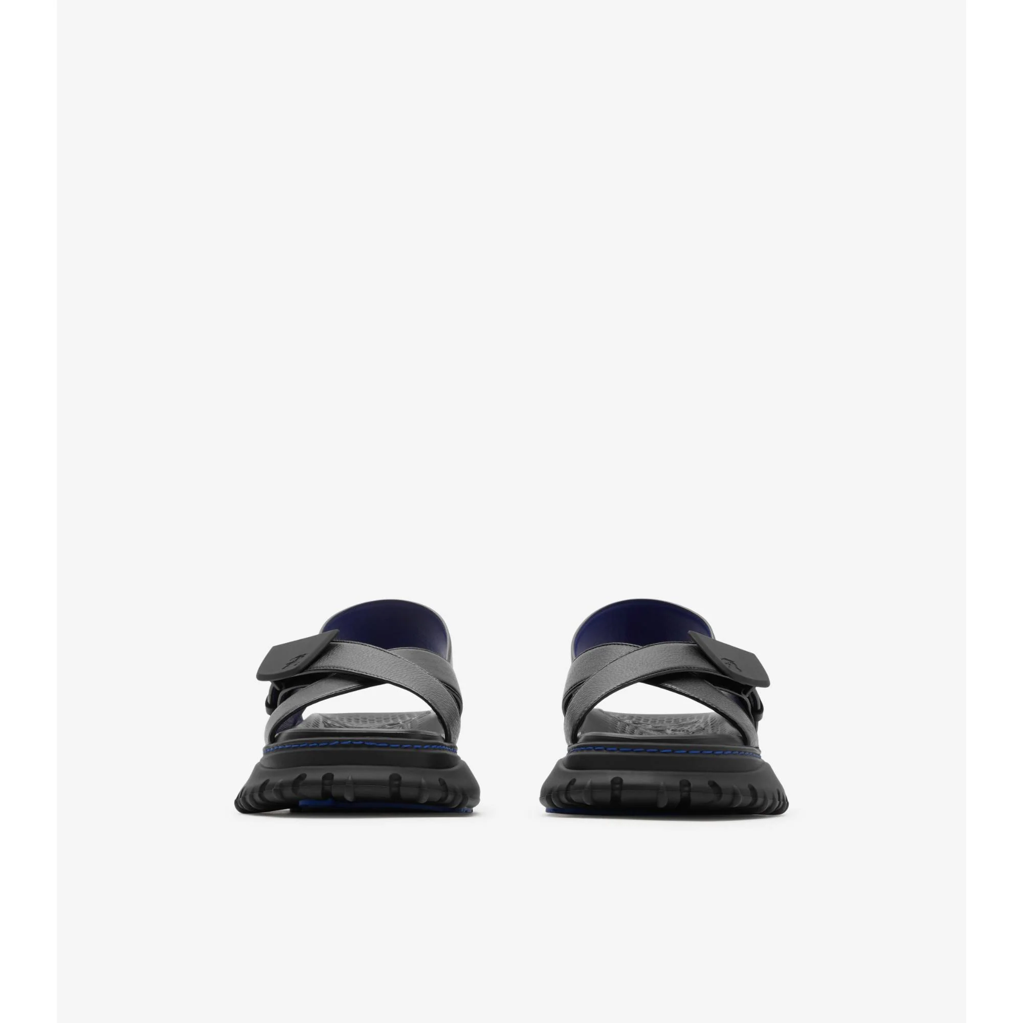 Leather Pebble Sandals - Black - Image 2