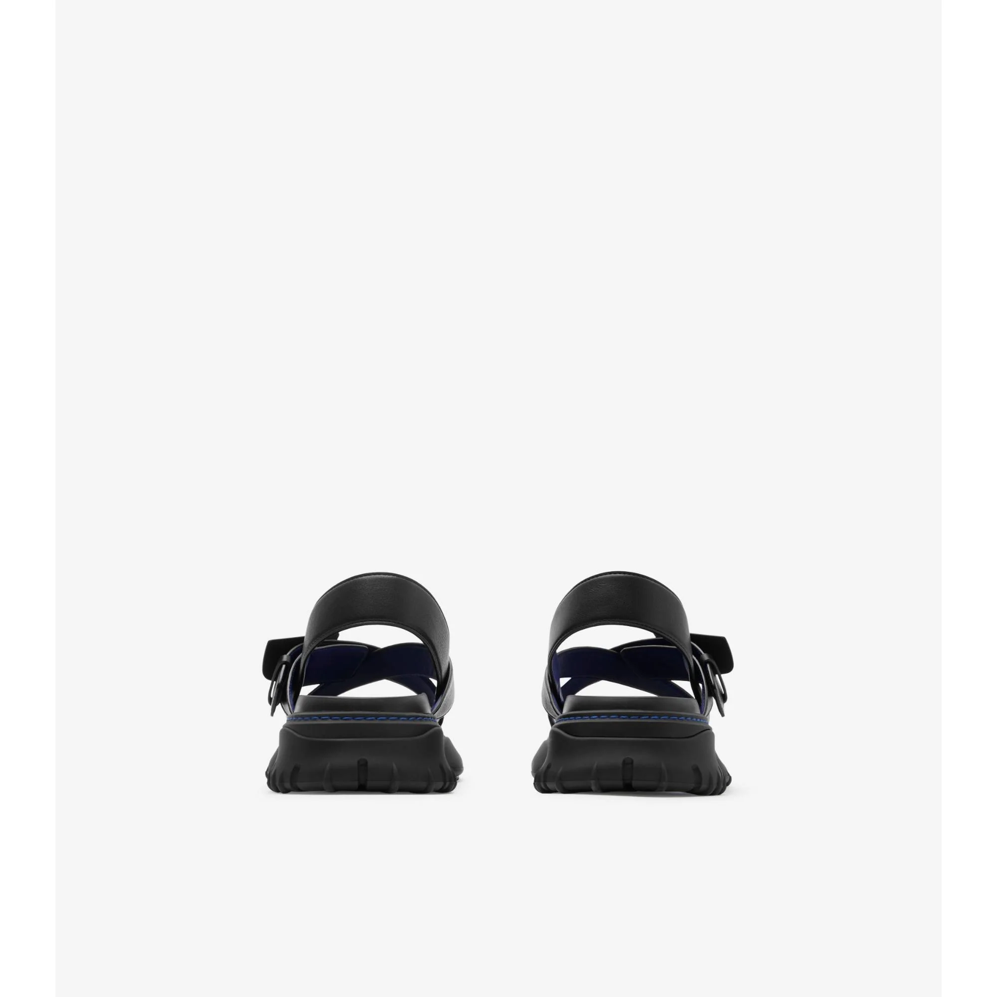 Leather Pebble Sandals - Black - Image 3