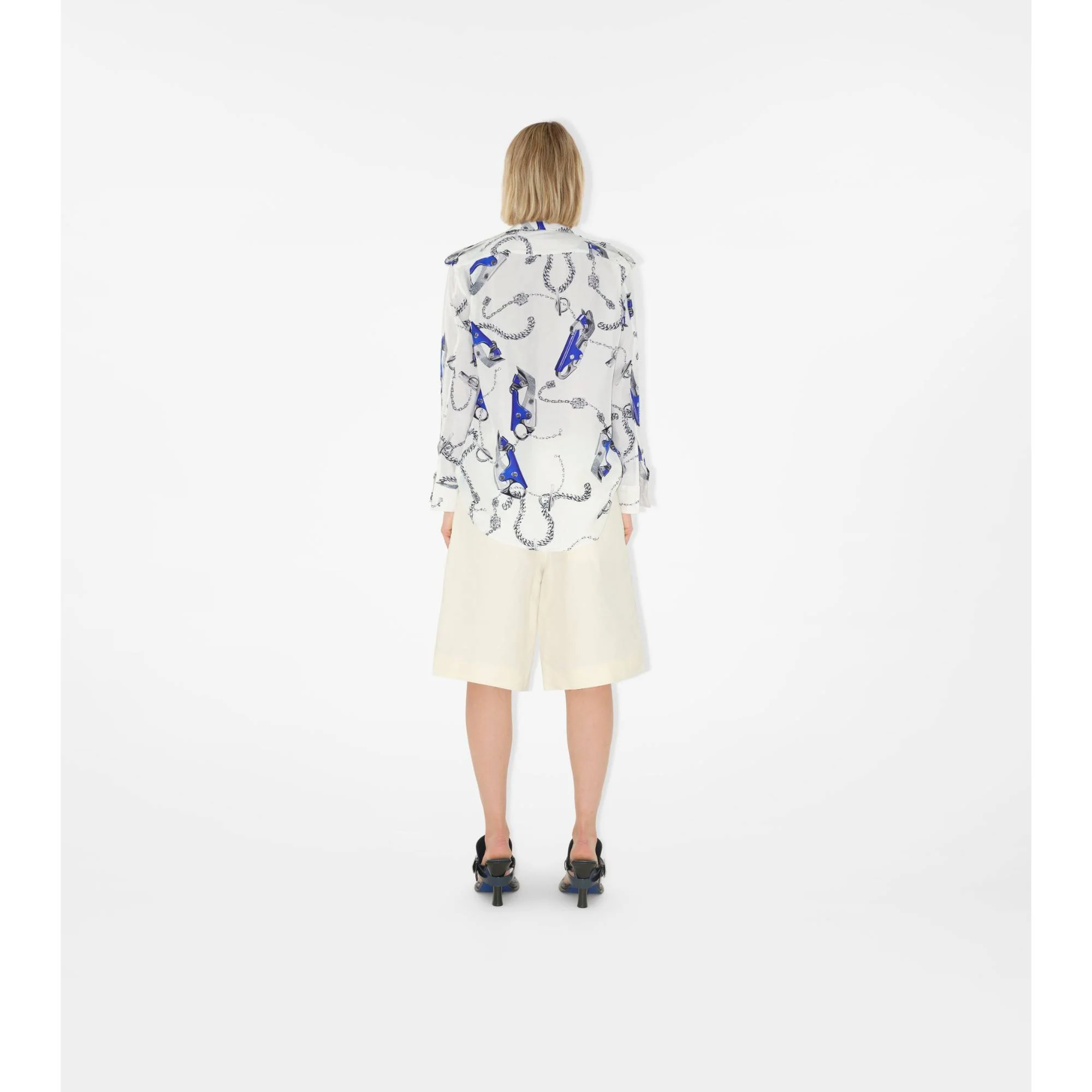 Knight Hardware Silk Shirt - Blue/White - Image 4