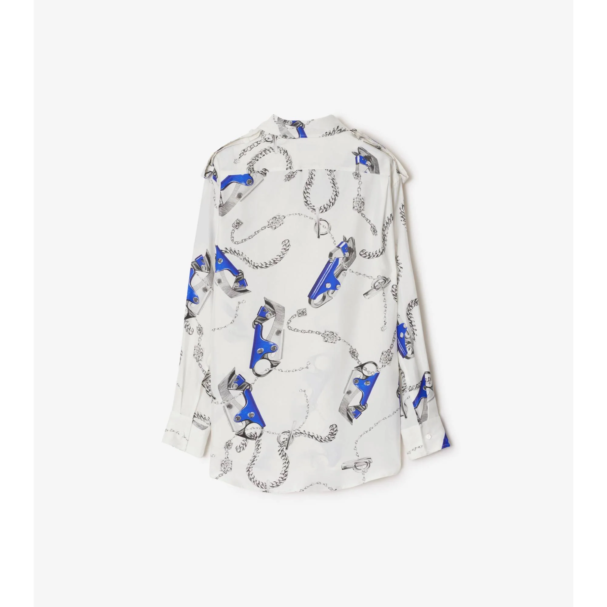 Knight Hardware Silk Shirt - Blue/White - Image 6