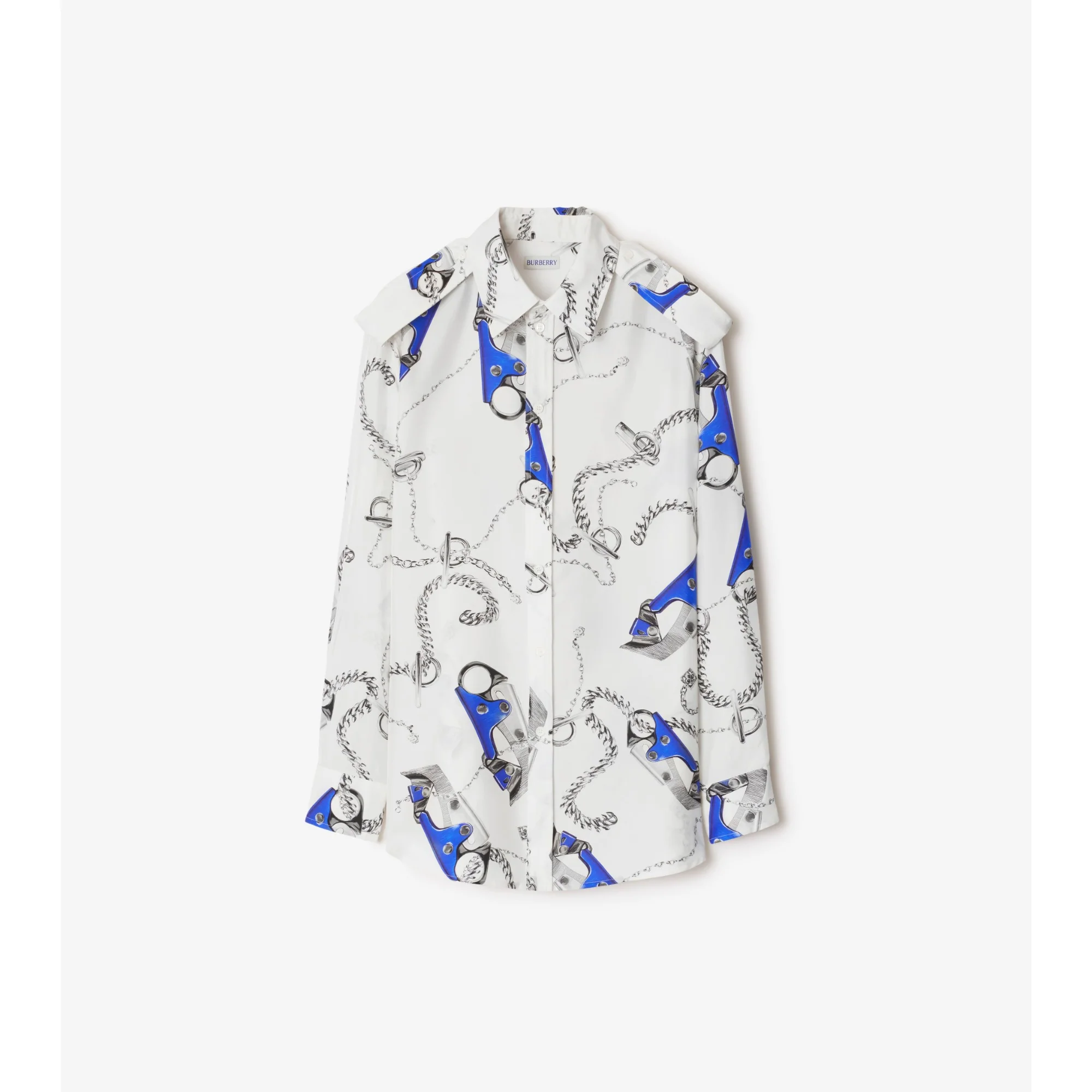 Knight Hardware Silk Shirt - Blue/White