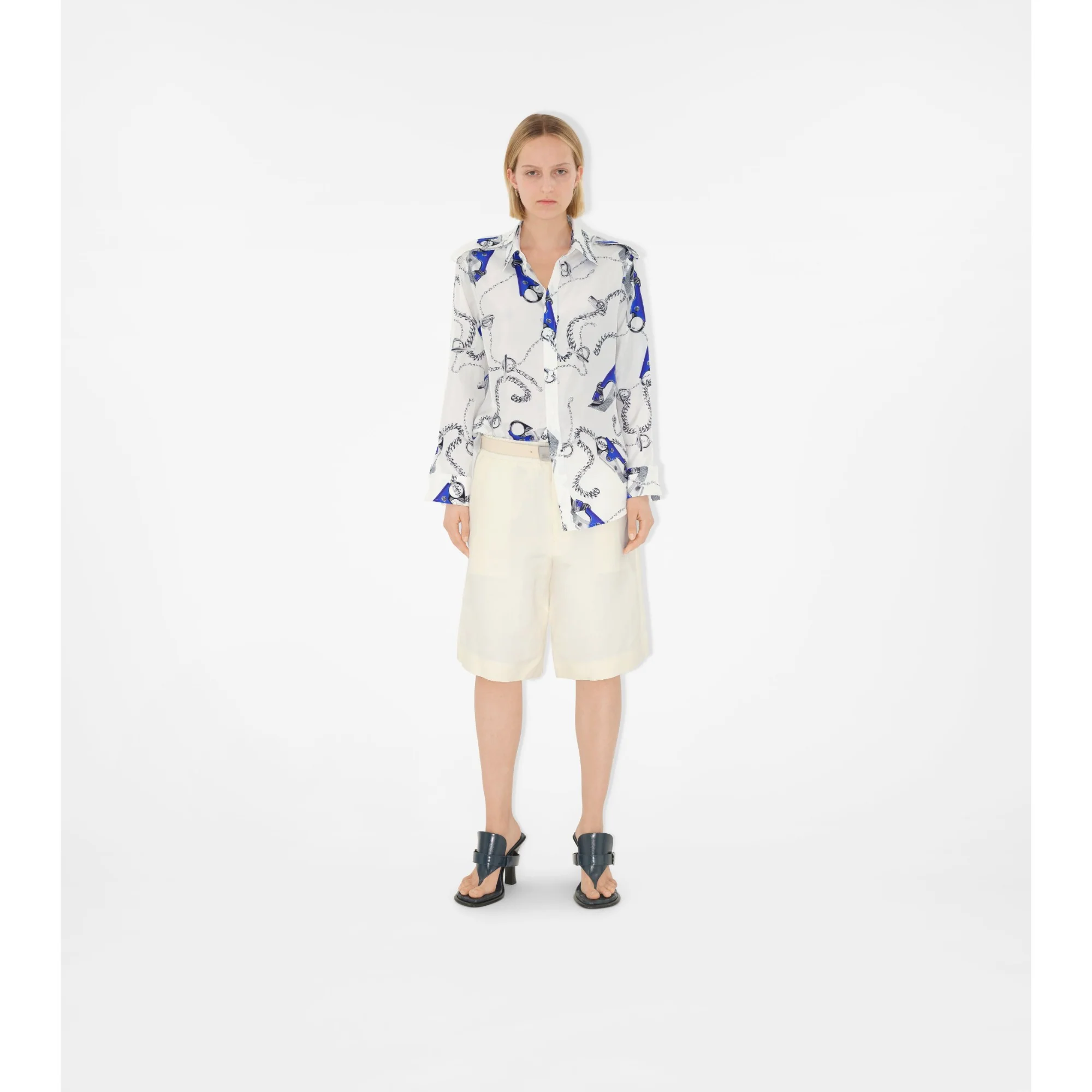 Knight Hardware Silk Shirt - Blue/White - Image 2