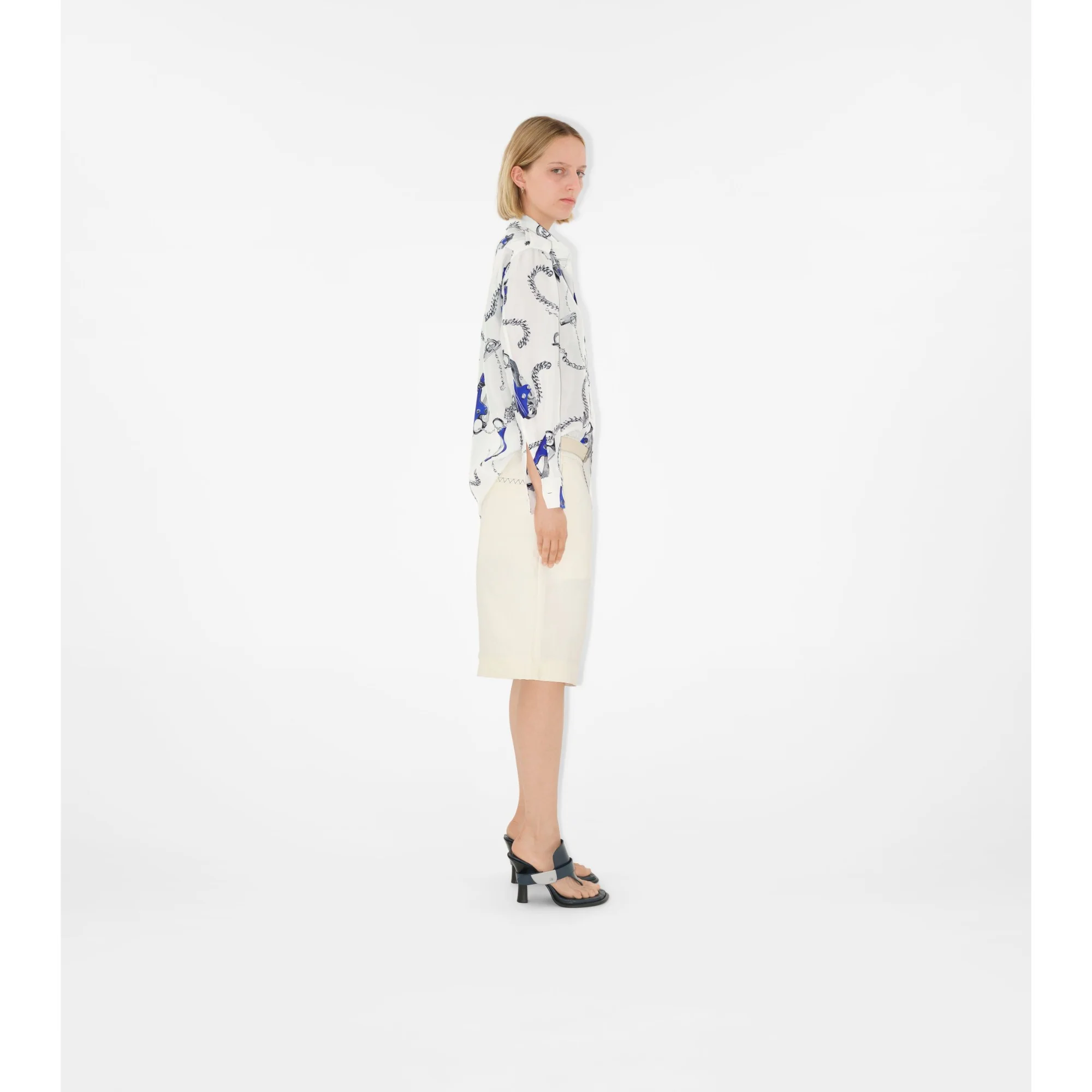 Knight Hardware Silk Shirt - Blue/White - Image 3
