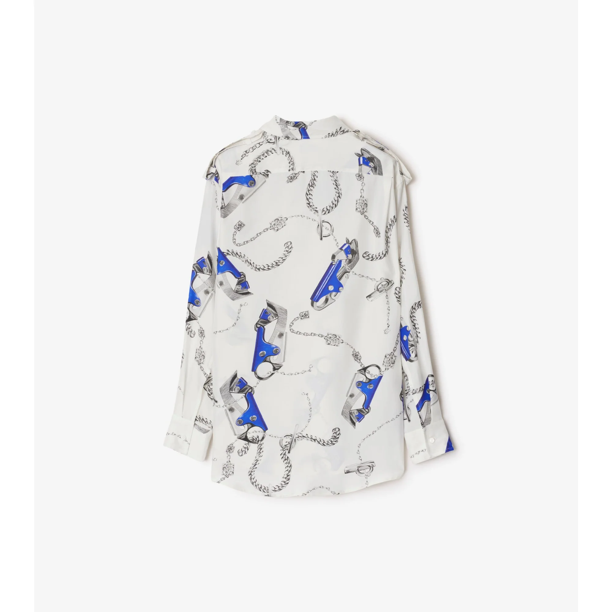 Knight Hardware Silk Shirt - Blue/White - Image 6